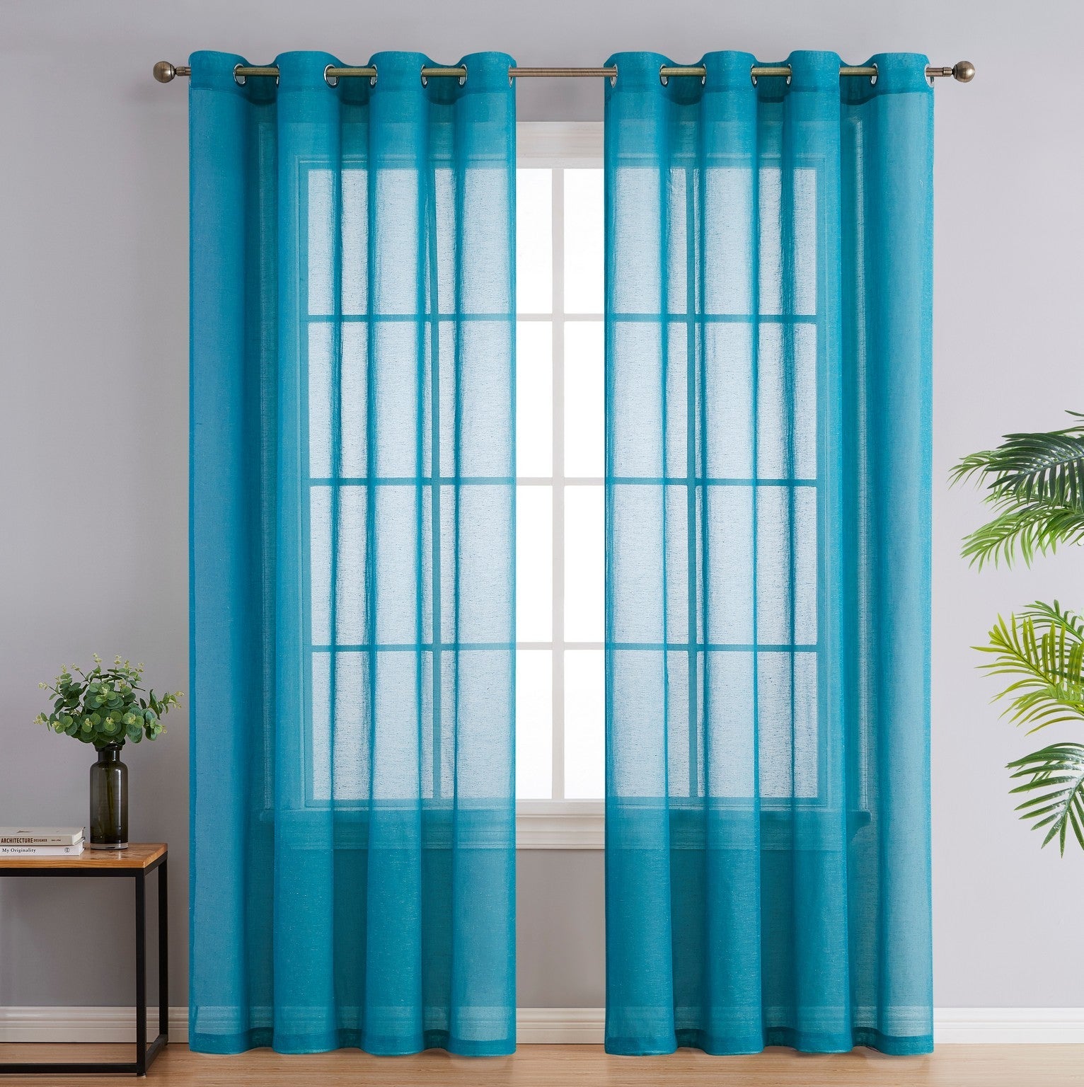 Sierra Linen Sheer Grommet Curtain Panels