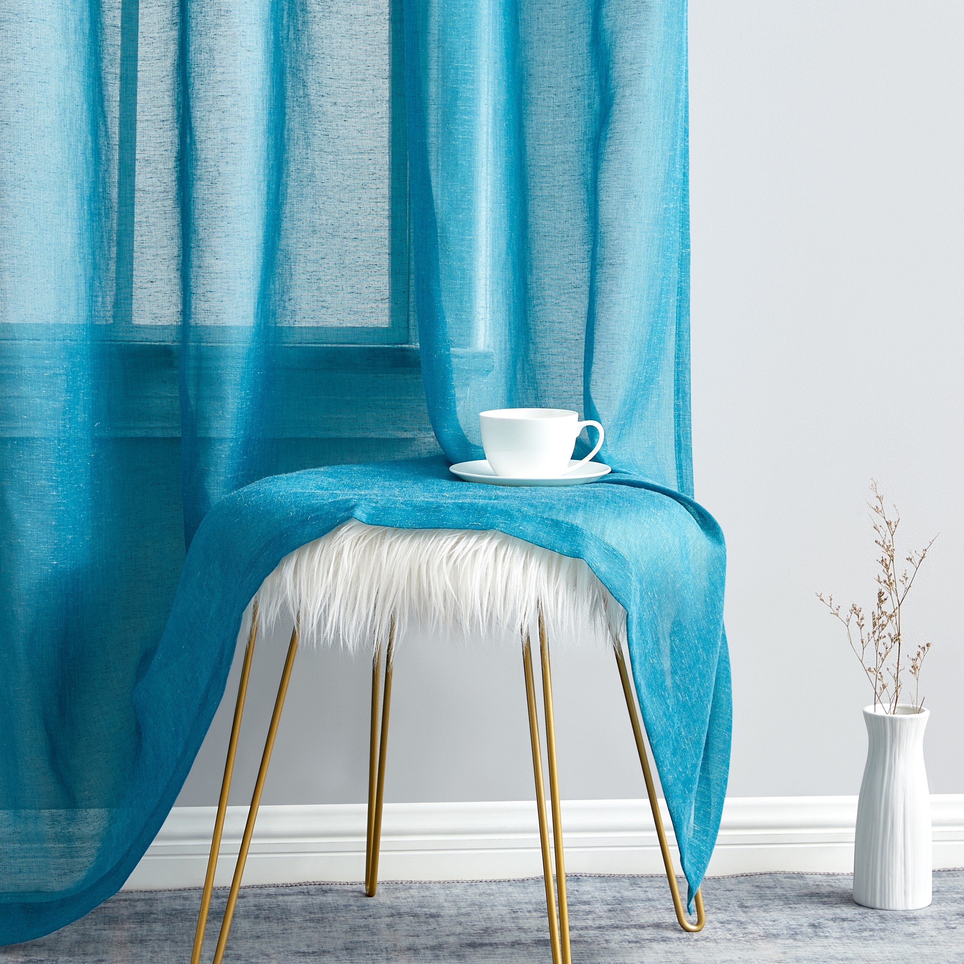 Sierra Linen Sheer Grommet Curtain Panels