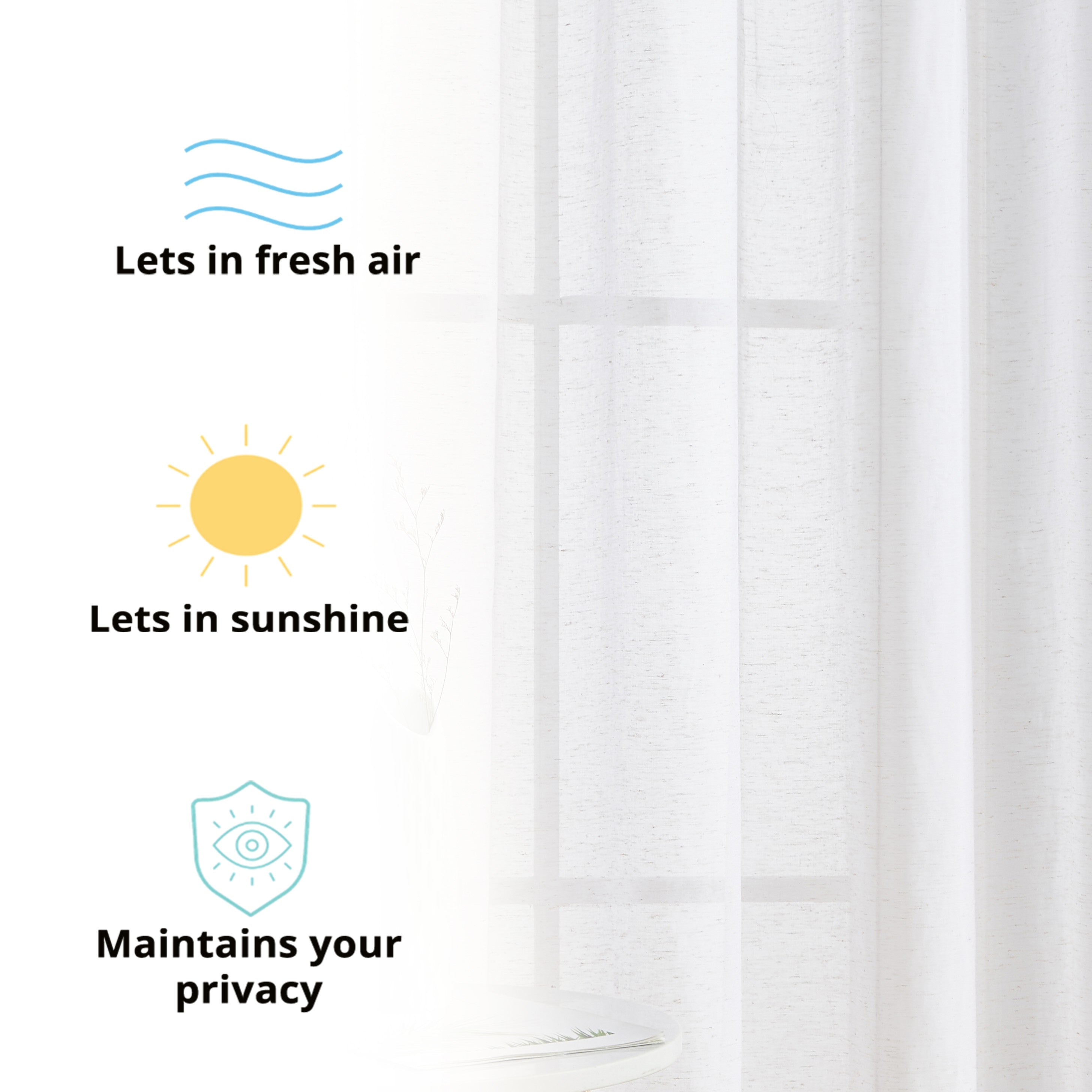 Sierra Linen Sheer Grommet Curtain Panels