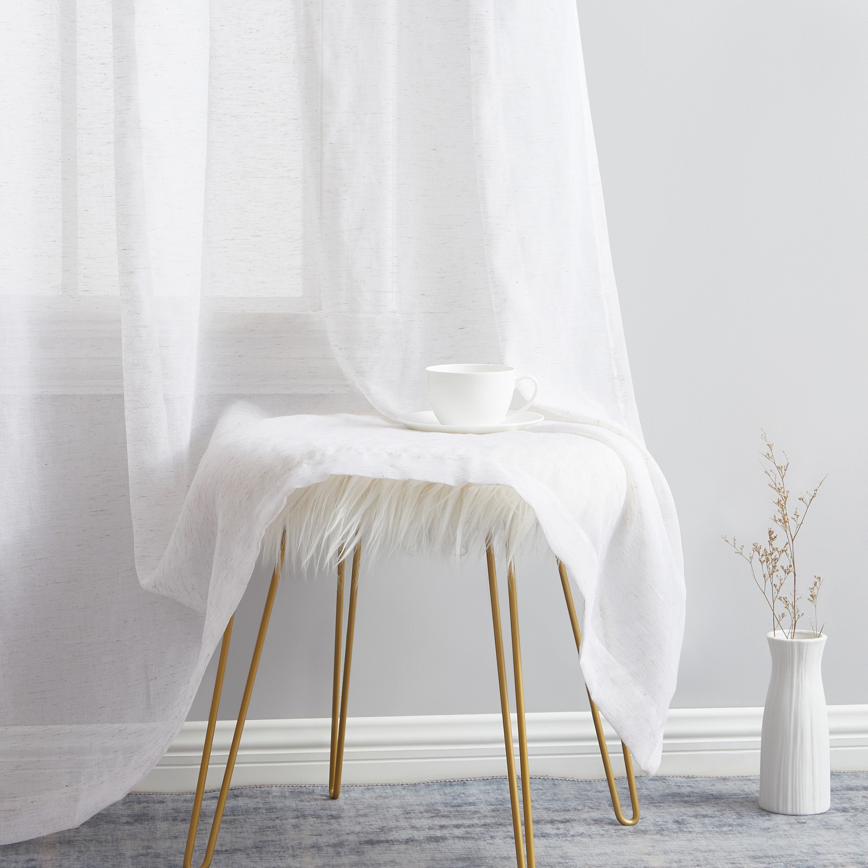 Sierra Linen Sheer Grommet Curtain Panels
