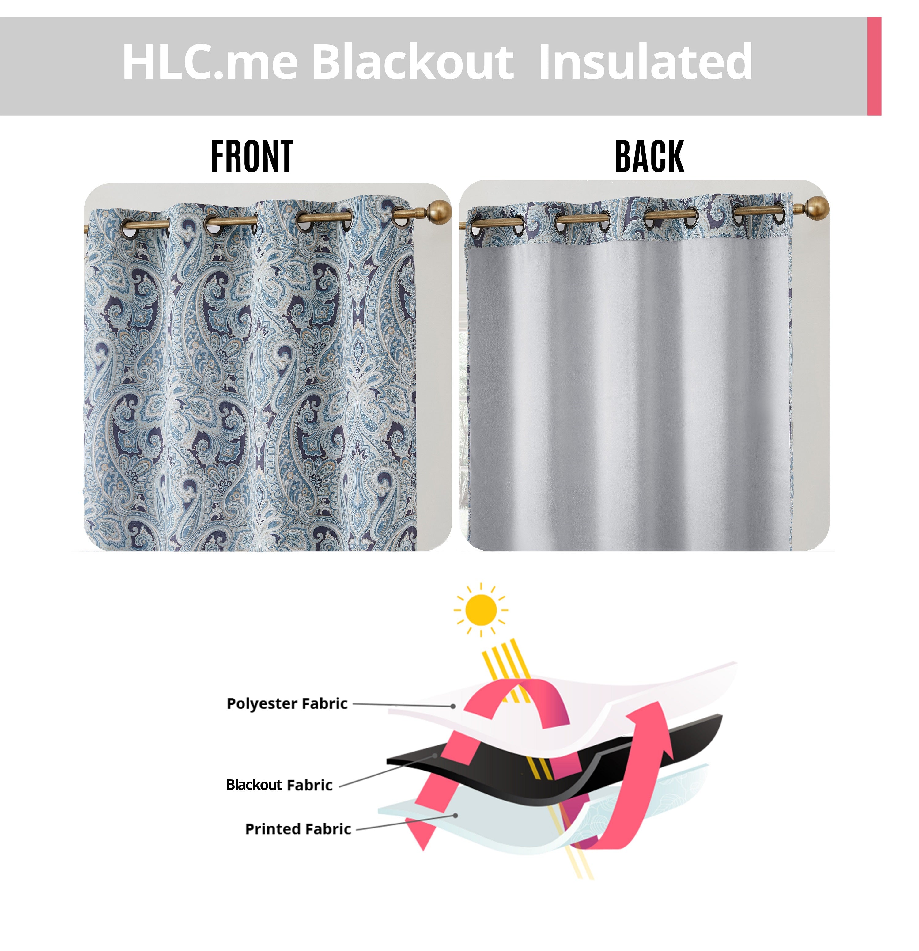 Paris Paisley Room Darkening Grommet Panels