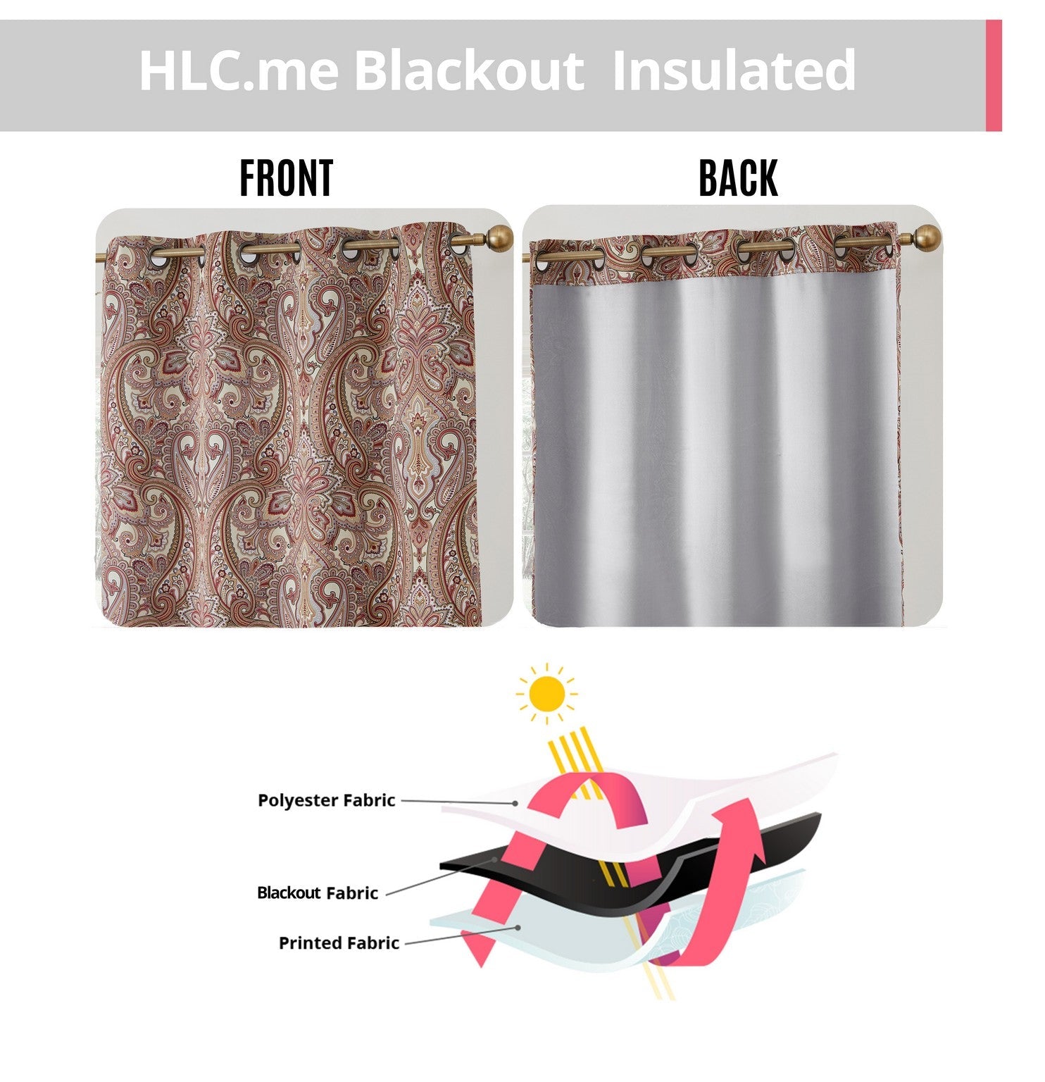 Paris Paisley Room Darkening Grommet Panels