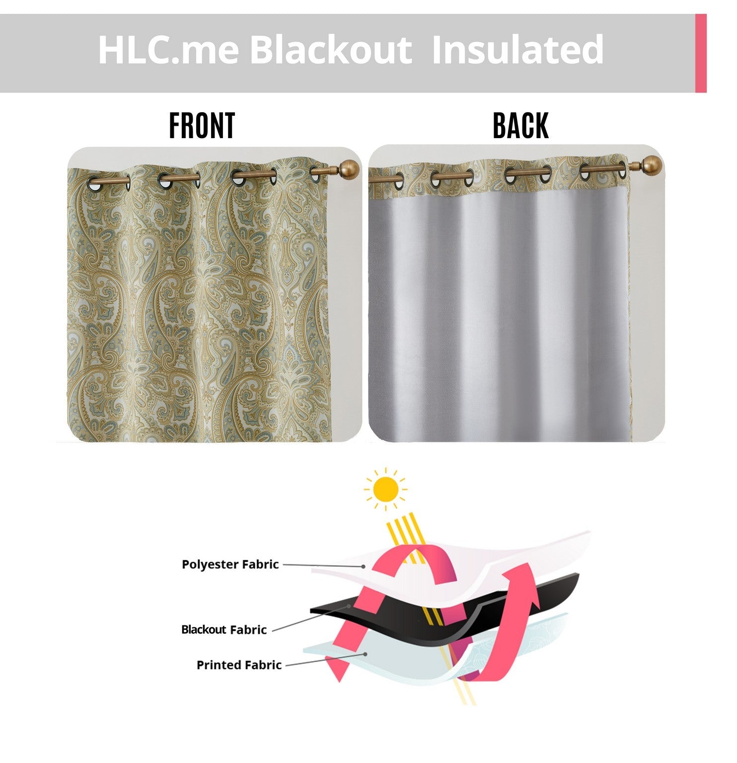 Paris Paisley Room Darkening Grommet Panels