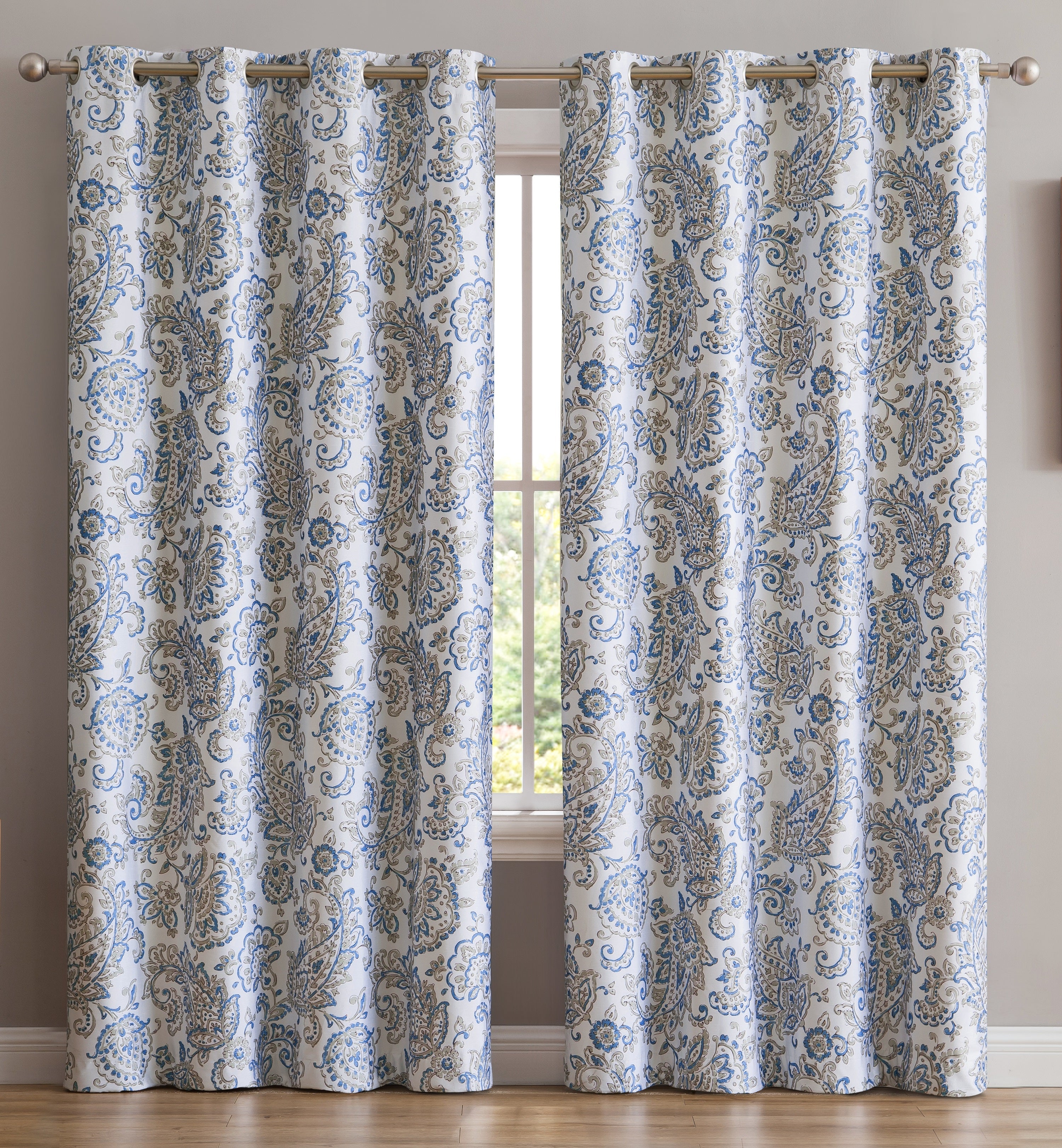 Amalfi Paisley 100% Blackout Grommet Curtain Panels