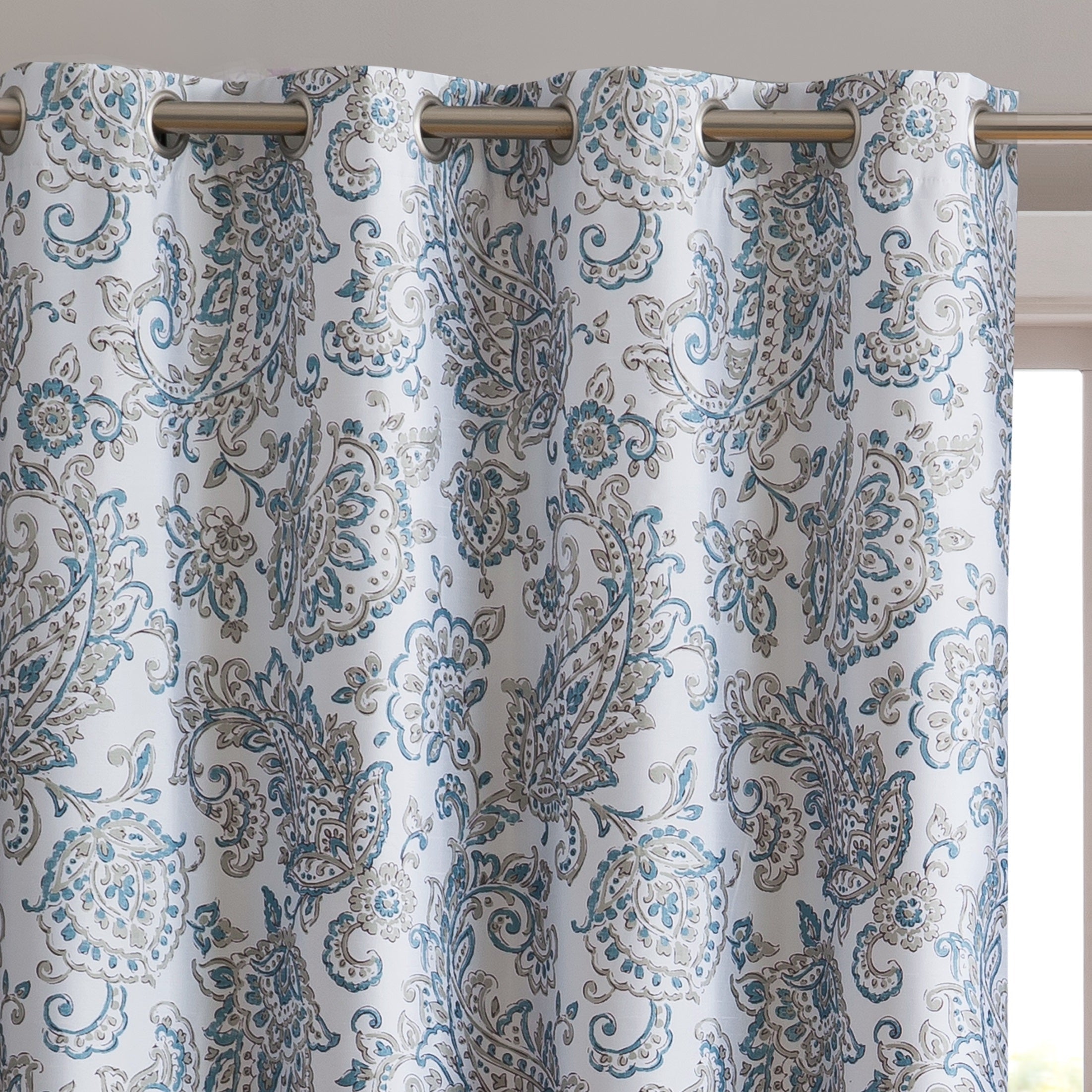 Amalfi Paisley 100% Blackout Grommet Curtain Panels