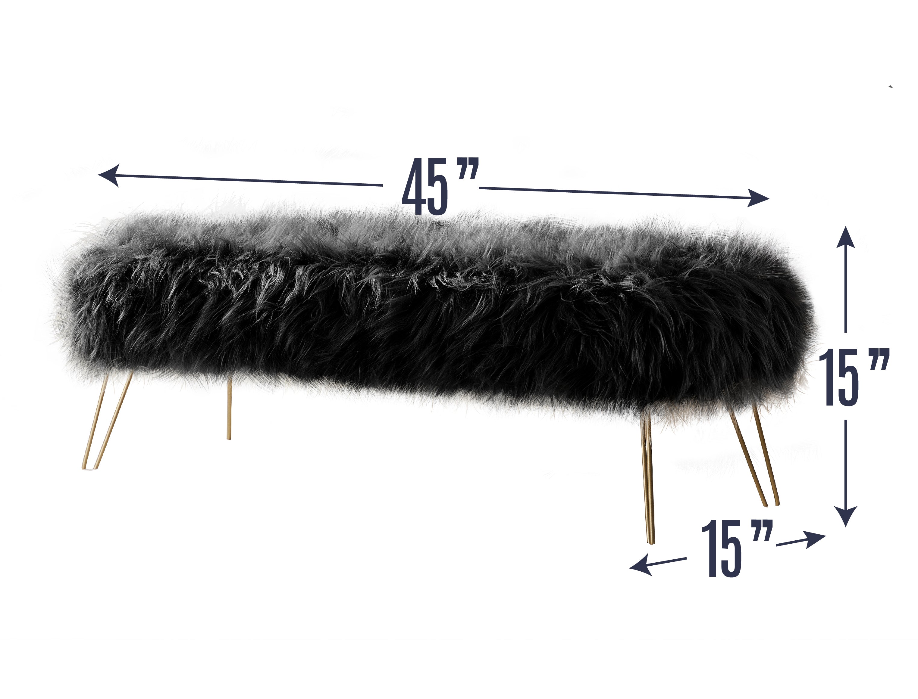 Faux Fur Ottoman