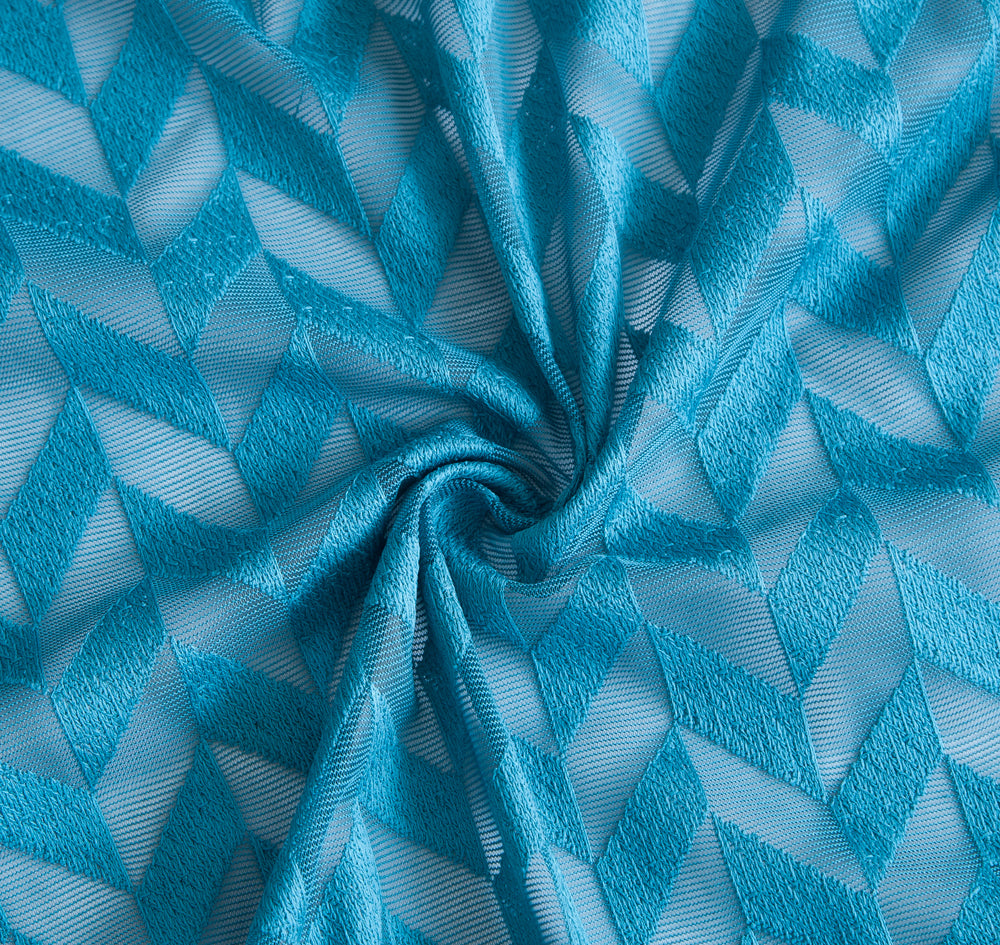 Herringbone Lace Sheer Rod Pocket Curtain Panels