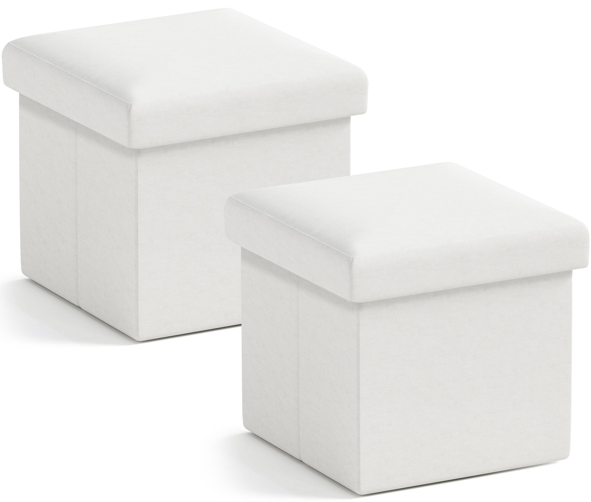 Ornavo Home Foldable Small Storage Ottoman - 12 x 12 x 12 - Set of 2