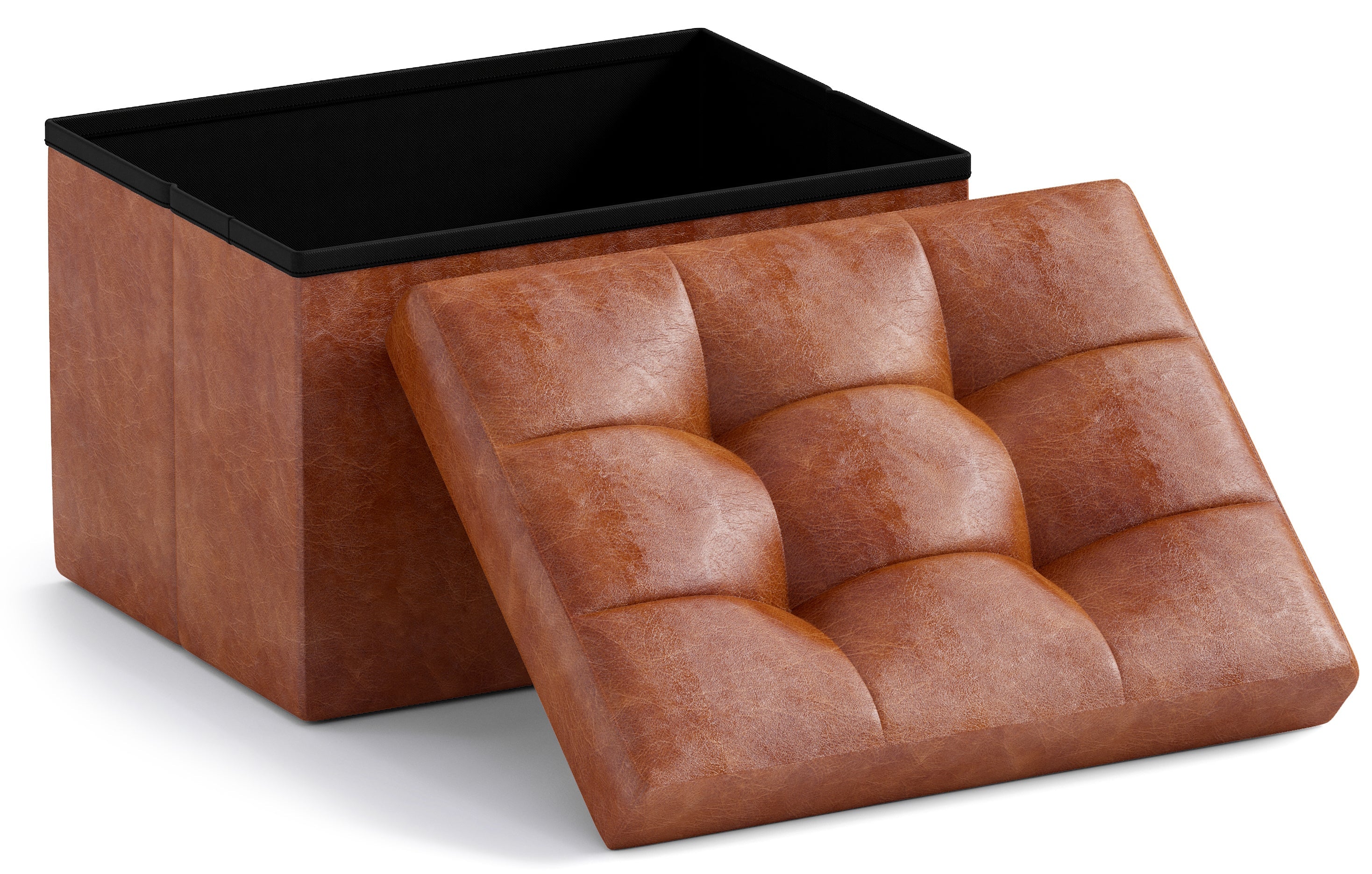 Ornavo Home Foldable Small Rectangle Storage Ottoman - 12 x 16 x 12