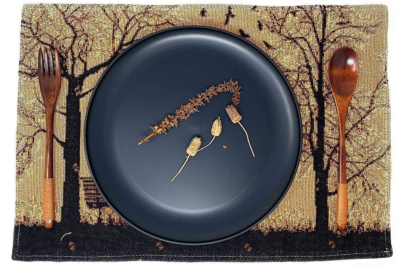 Set of 4 Pieces Autumn Birds Blessing Tapestry Dining Placemats 13" x 19" (Thanksgiving)