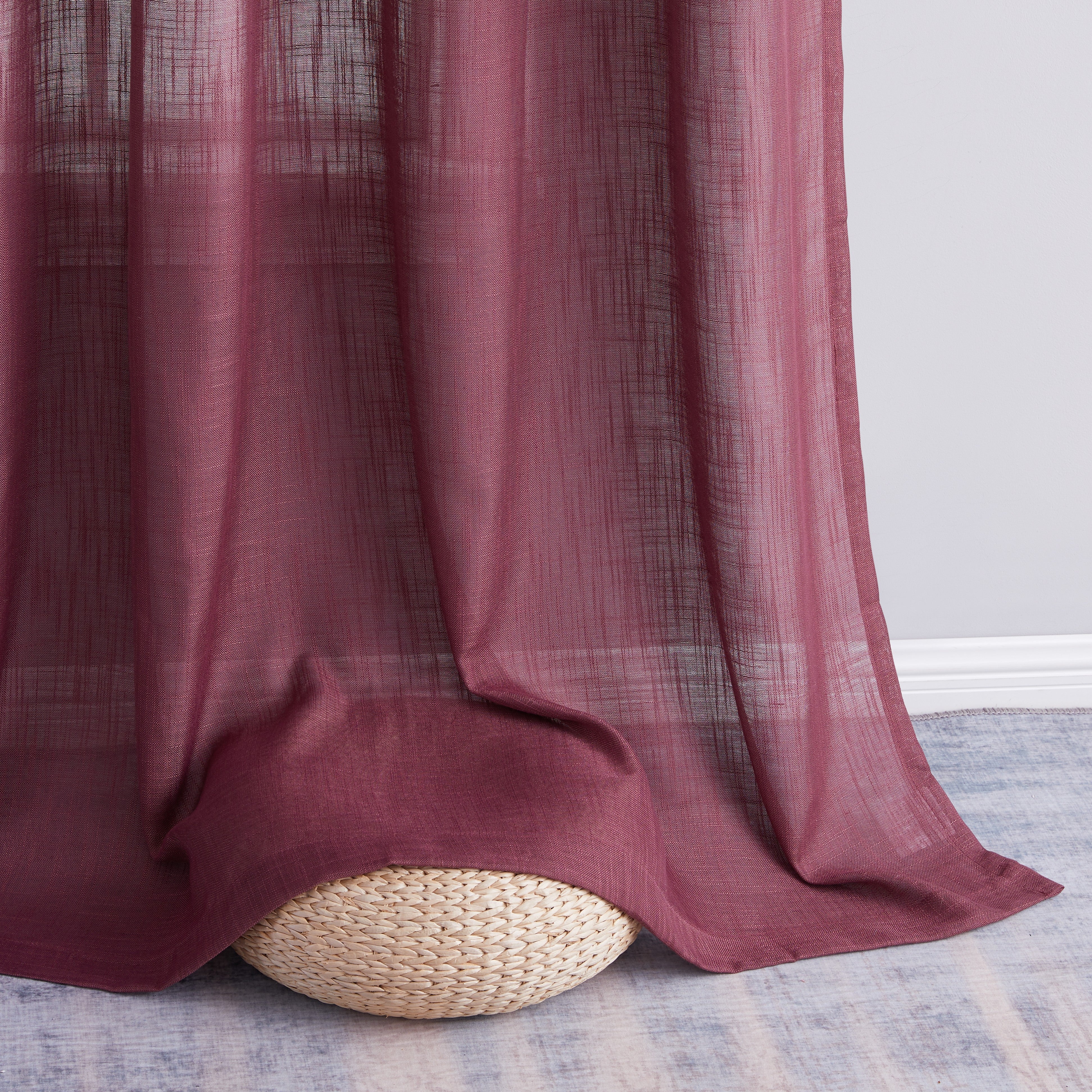 Abbey Faux Linen Grommet Curtain Panels