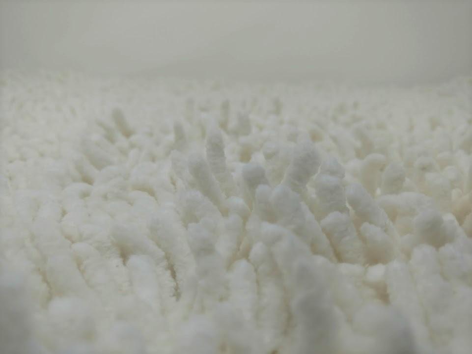 Vanilla Ivory White Shaggy Soft Chenille Noodle Carpet Rug Bath Mat