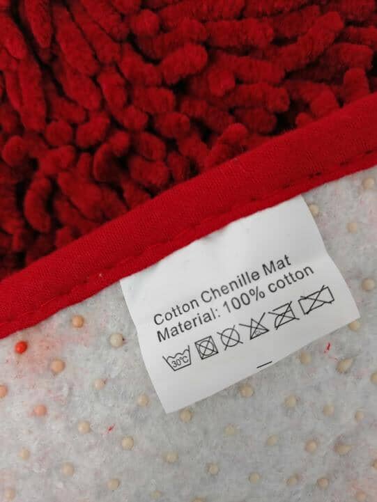 Burgundy Red Shaggy Soft Chenille Noodle Carpet Rug Bath Mat