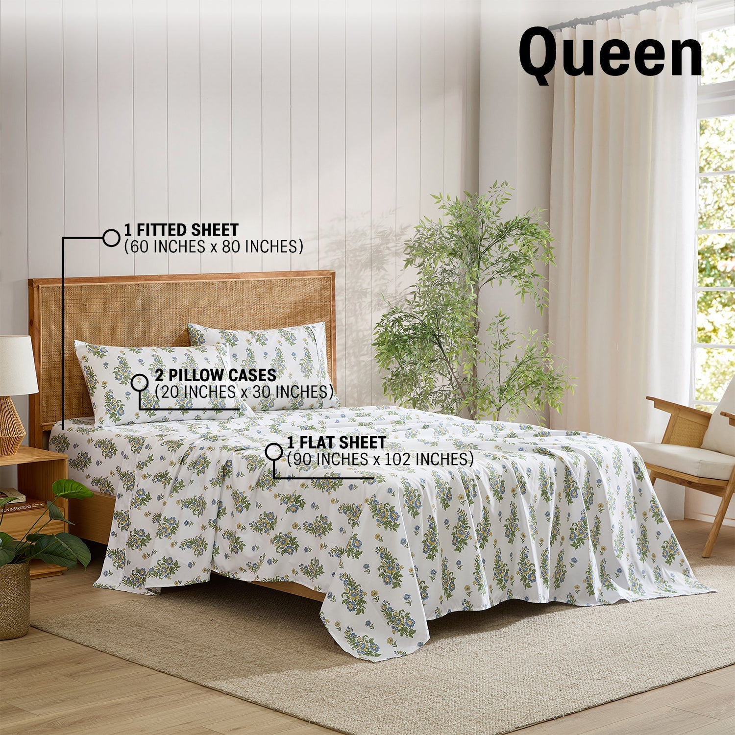 Color Block Floral Bed Sheets