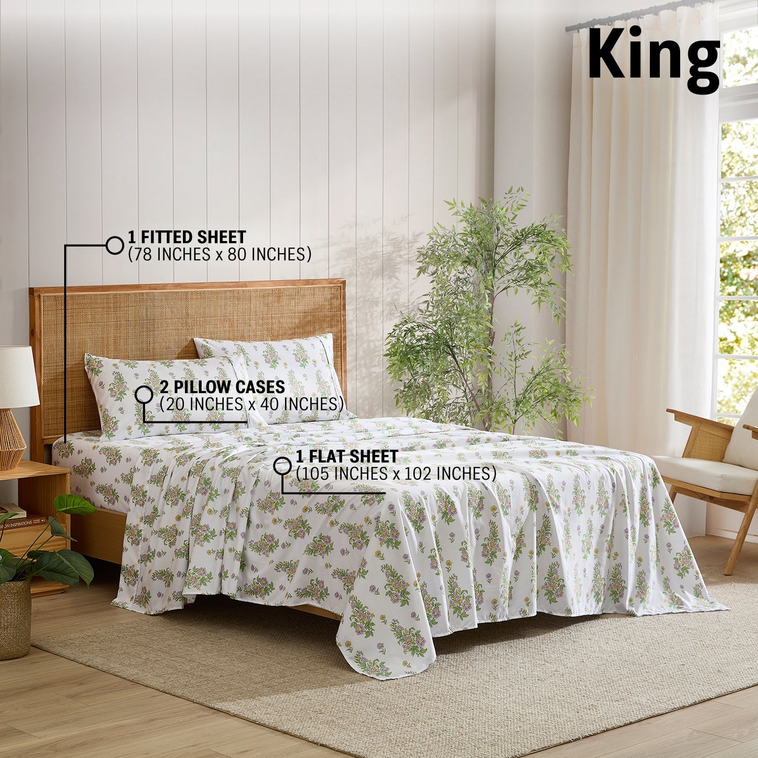 Color Block Floral Bed Sheets