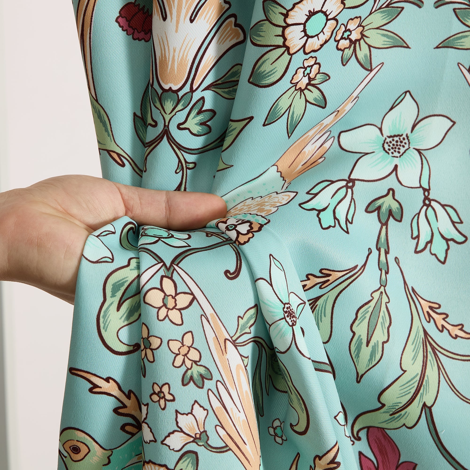 Florence Floral & Birds Curtains - Set of 2