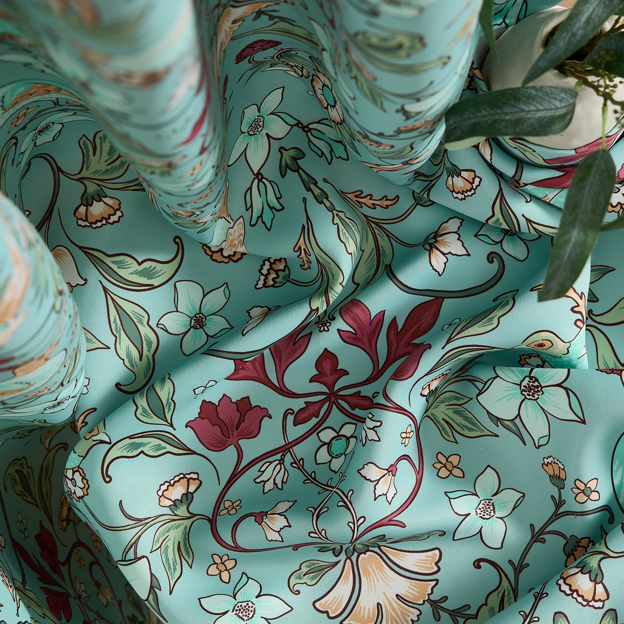 Florence Floral & Birds Curtains - Set of 2