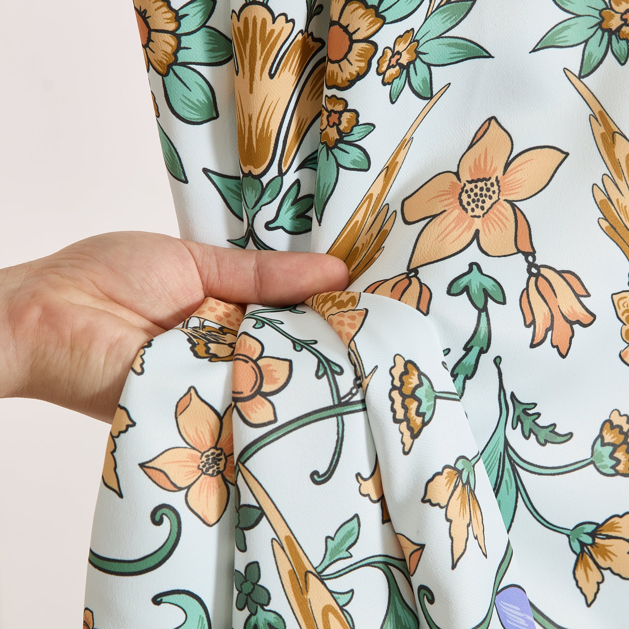 Florence Floral & Birds Curtains - Set of 2