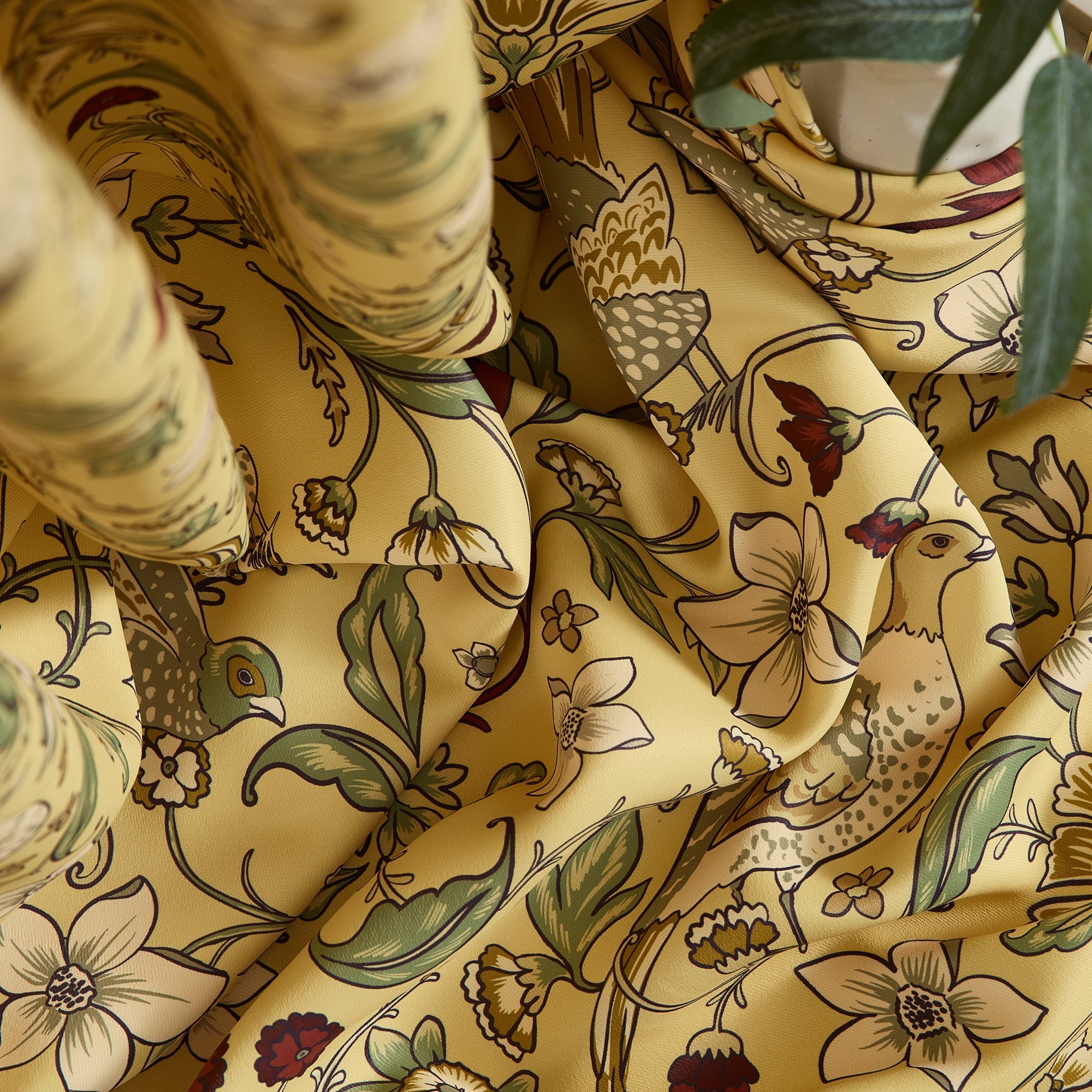 Florence Floral & Birds Curtains - Set of 2