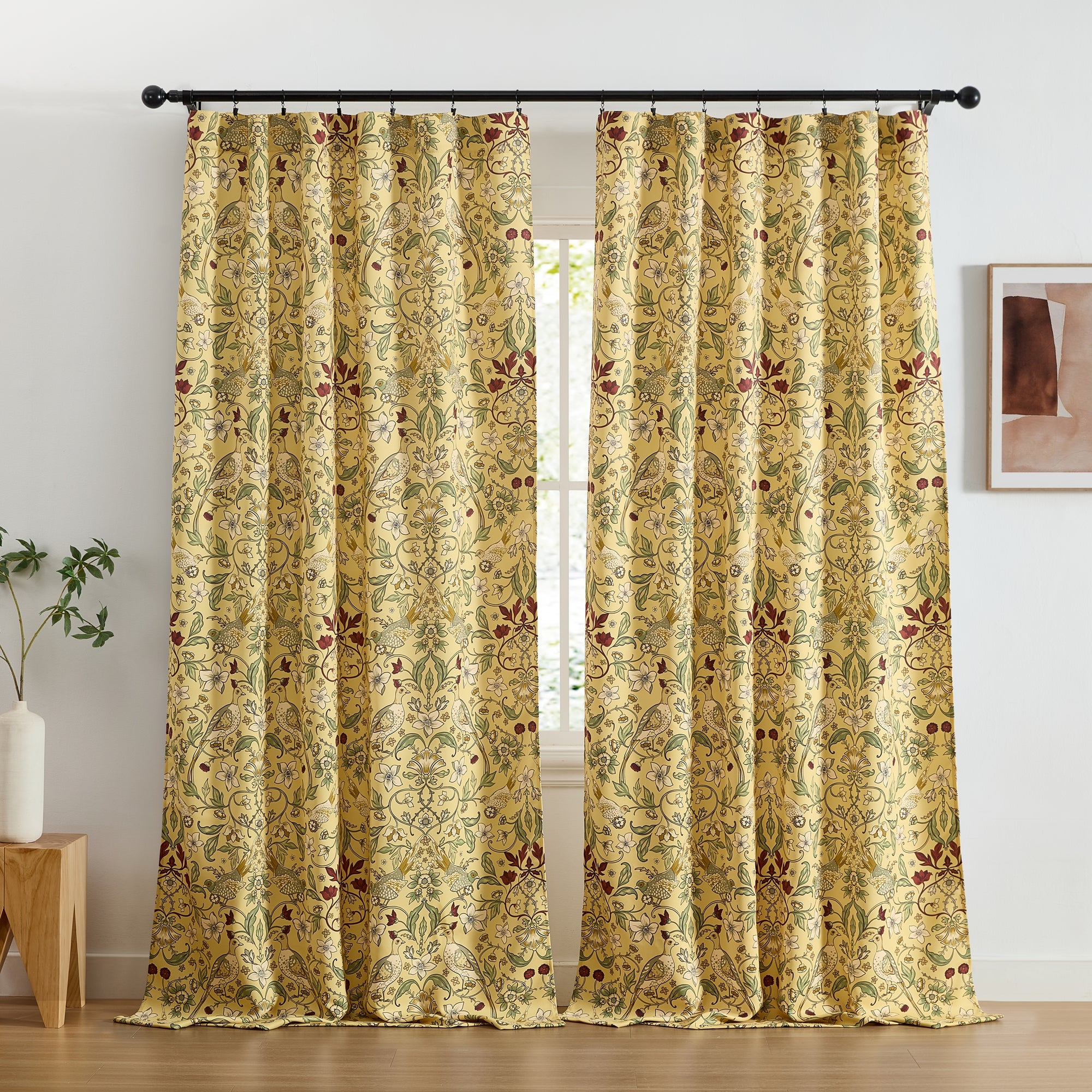 Florence Floral & Birds Curtains - Set of 2