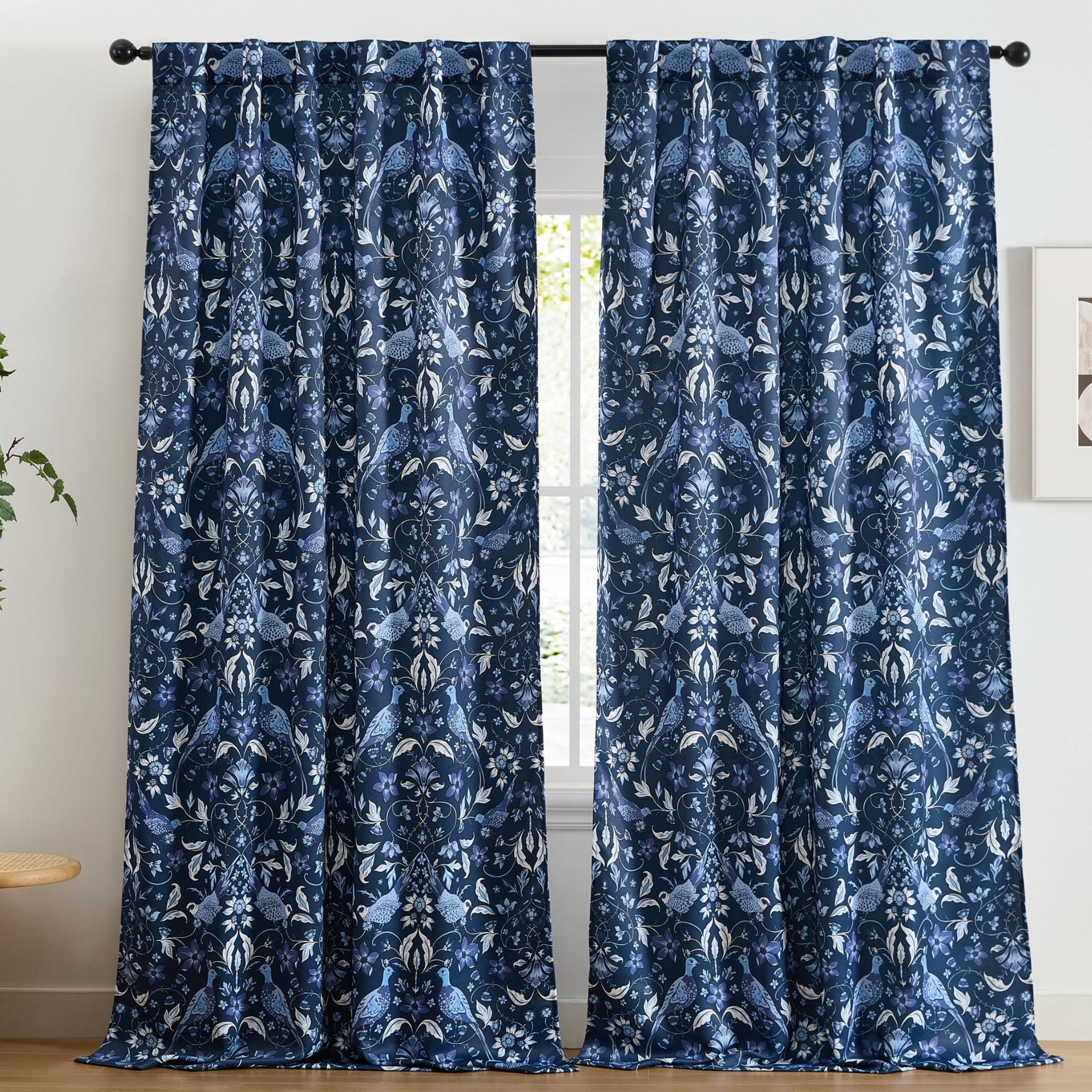 Florence Floral & Birds Curtains - Set of 2