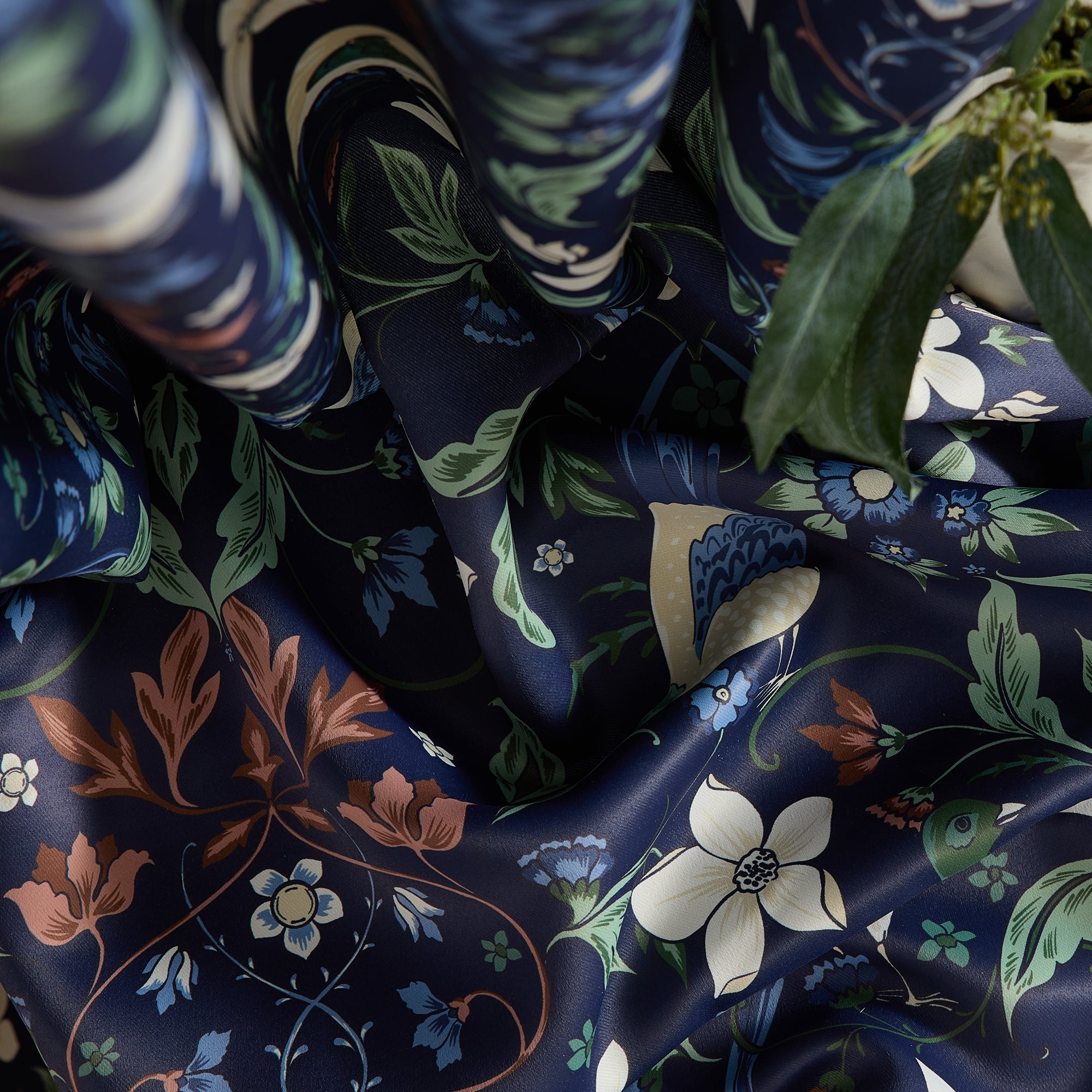 Florence Floral & Birds Curtains - Set of 2