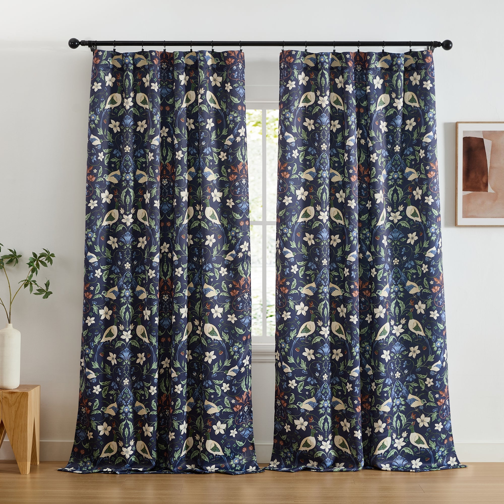 Florence Floral & Birds Curtains - Set of 2