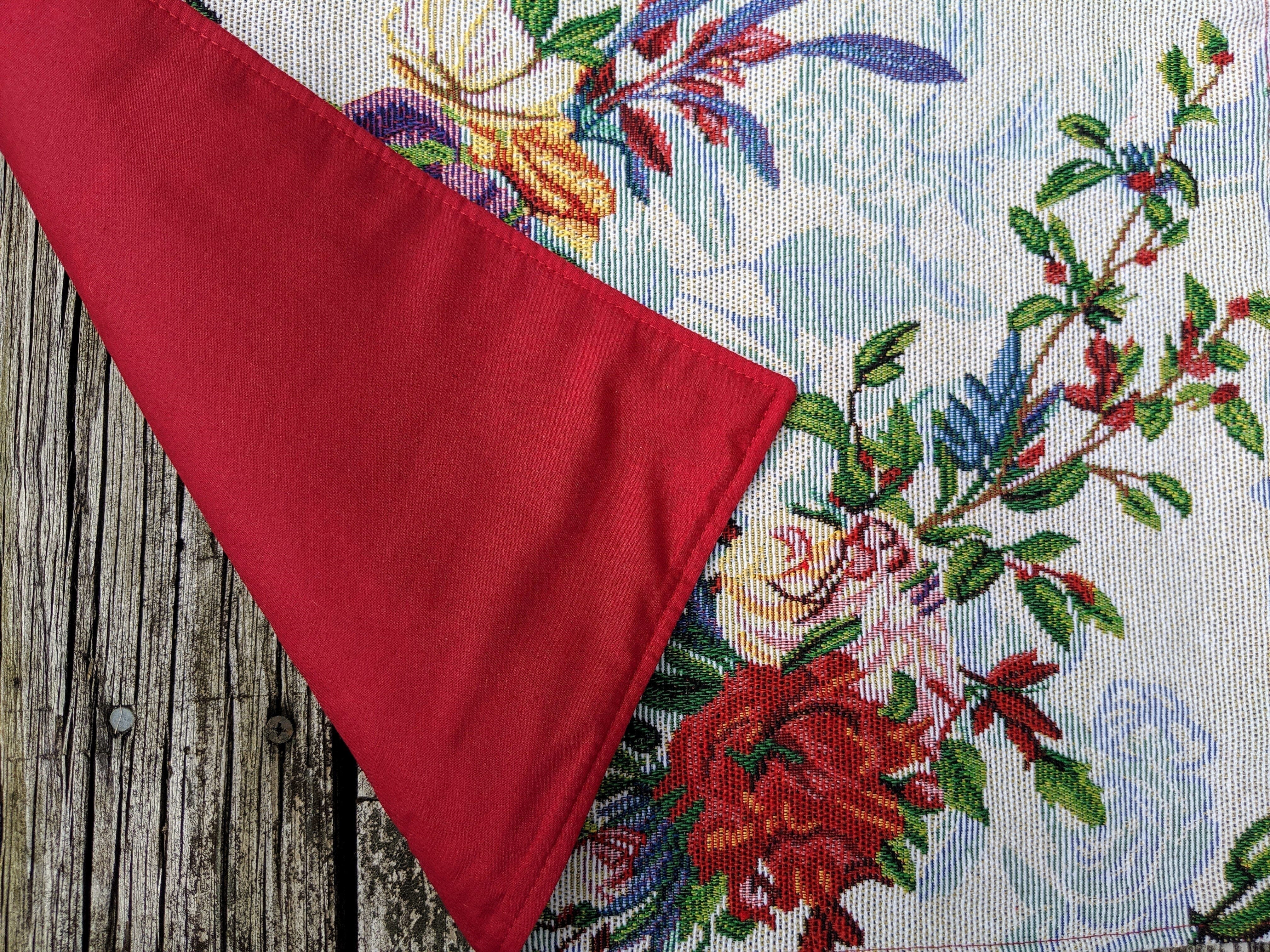 Set of 4-Pieces Tropical Sky Blue Birds Floral Tapestry Dining Table Placemats 13" x 19" (18116)