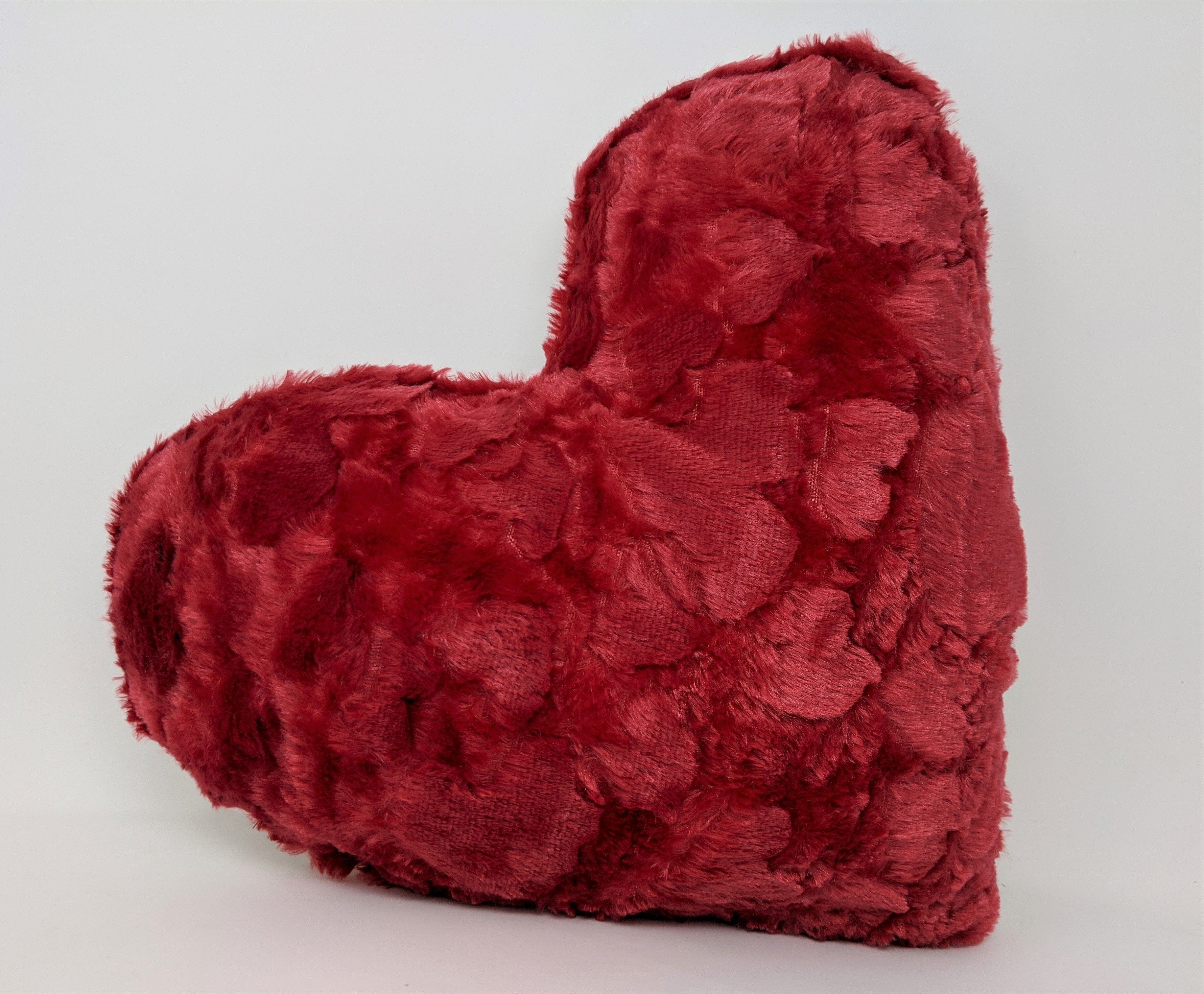 Luxury Romantic Valentine Heart Shaped Red Throw Pillow - 16" x 14"