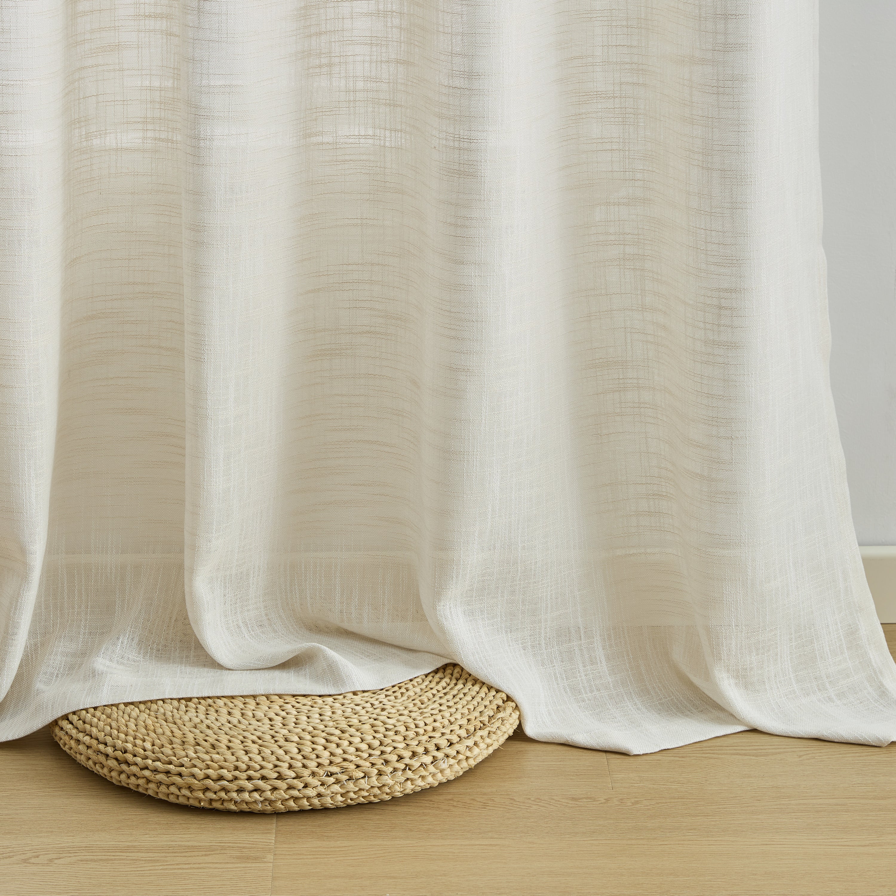 Madison Faux Linen Sheer Grommet Curtain Panels