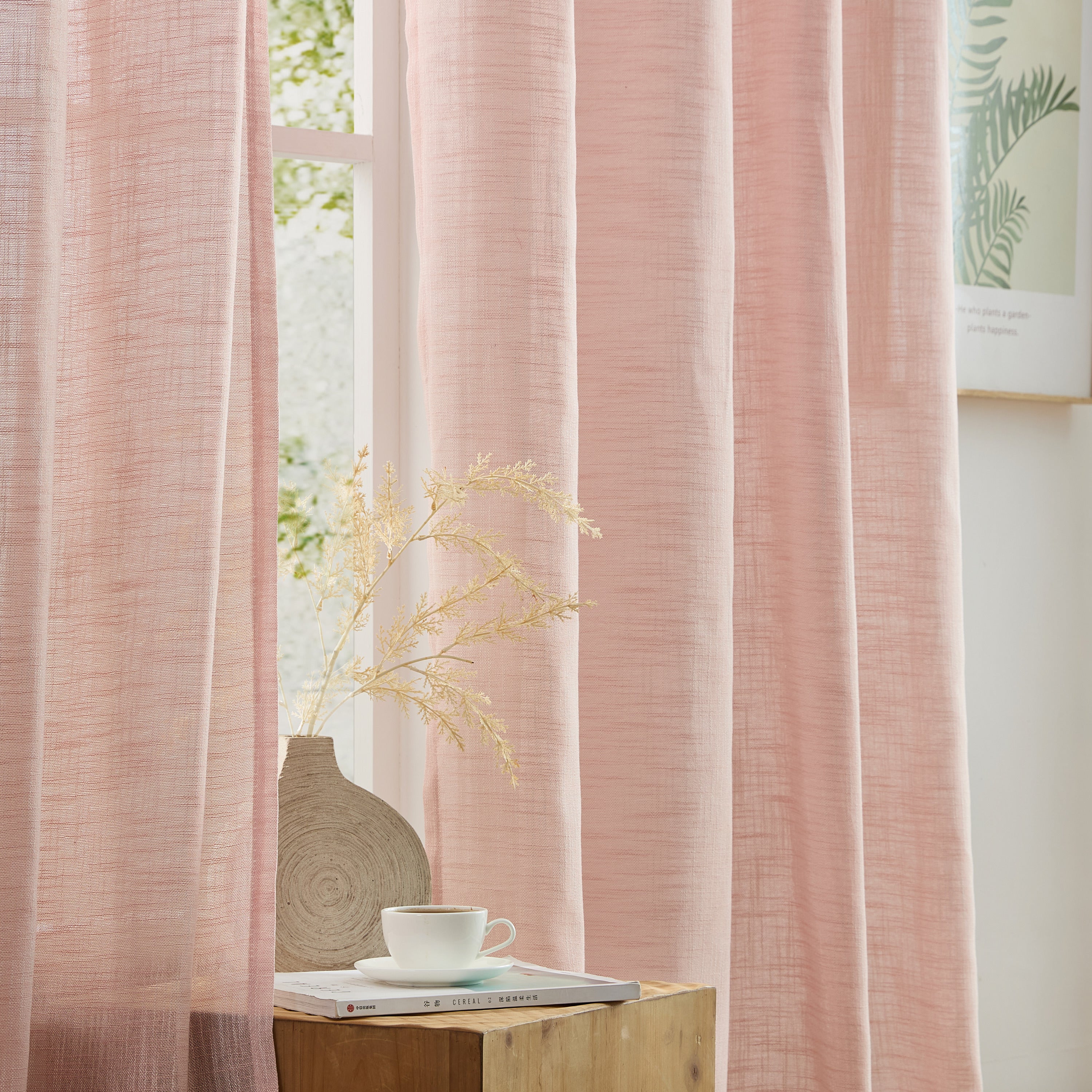 Madison Faux Linen Sheer Grommet Curtain Panels