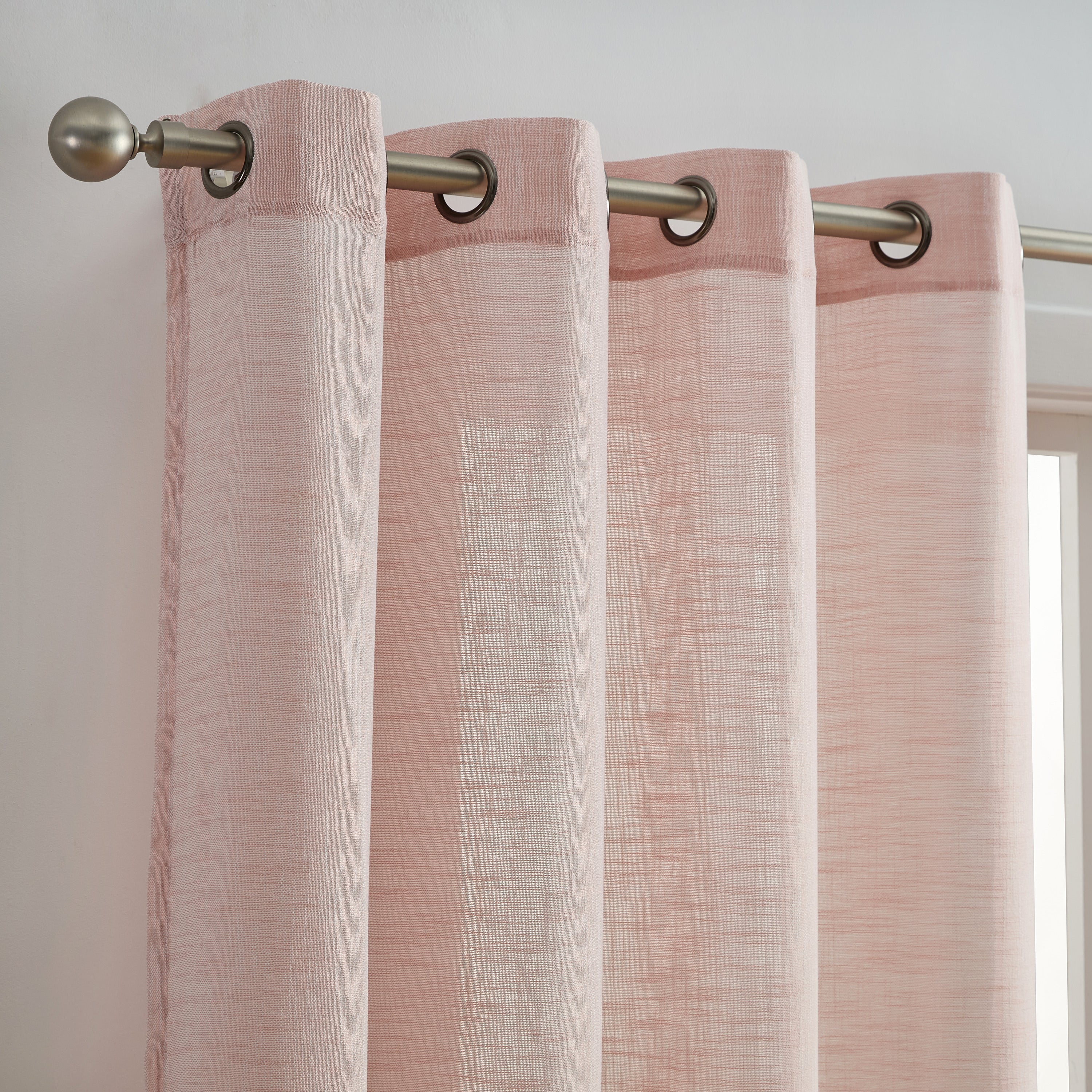 Madison Faux Linen Sheer Grommet Curtain Panels