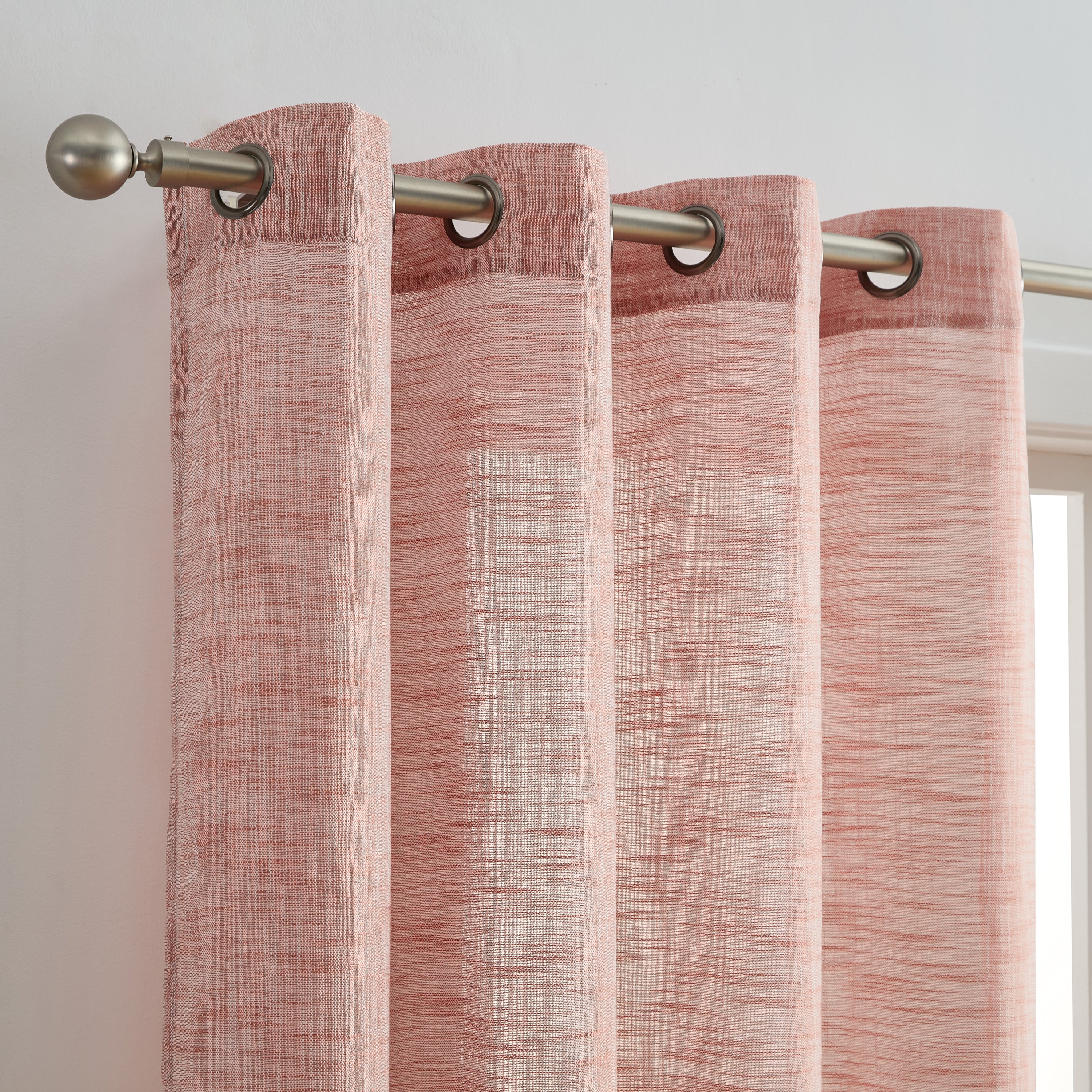 Madison Faux Linen Sheer Grommet Curtain Panels