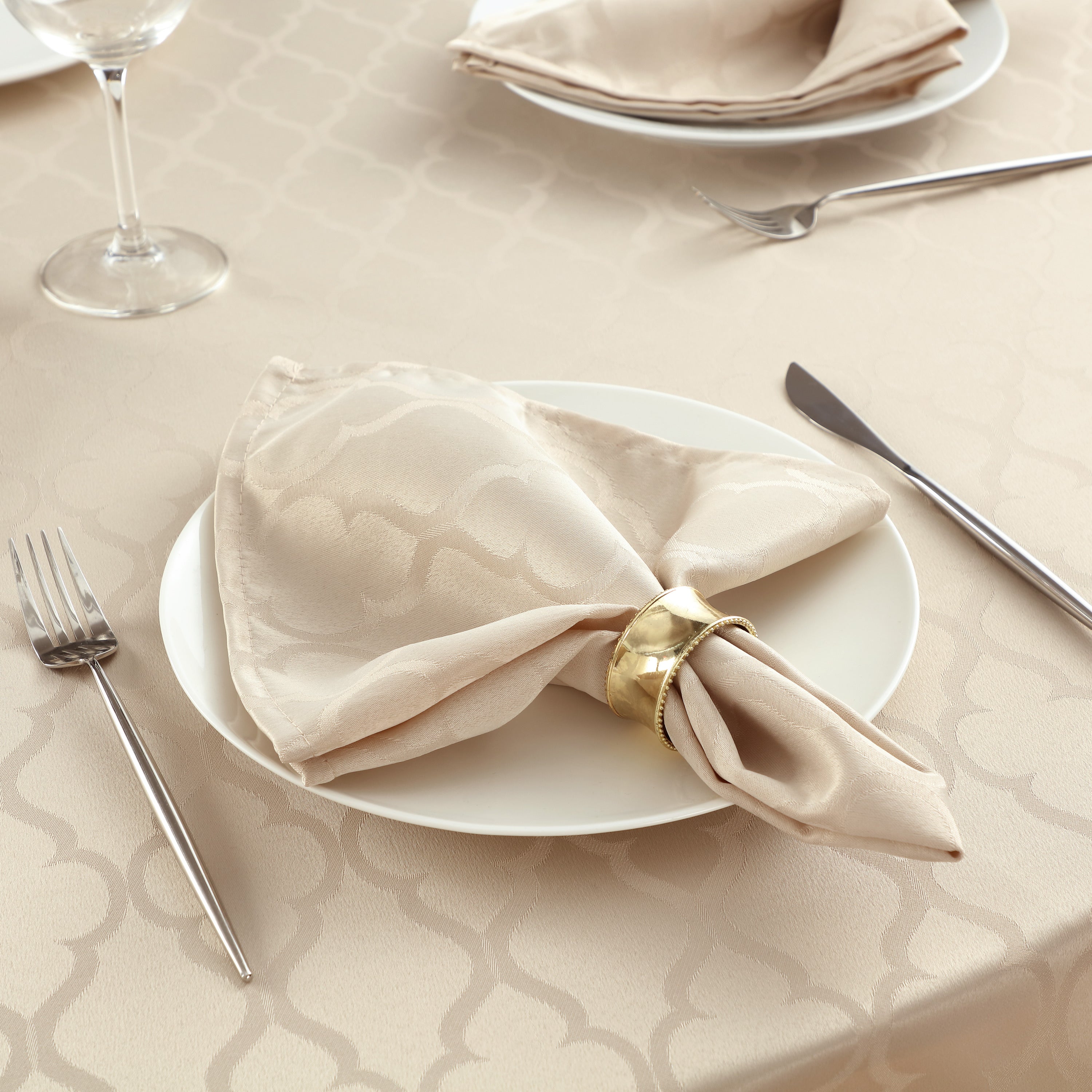 Modena Lattice Geometric Fabric Napkins - 4 Pack