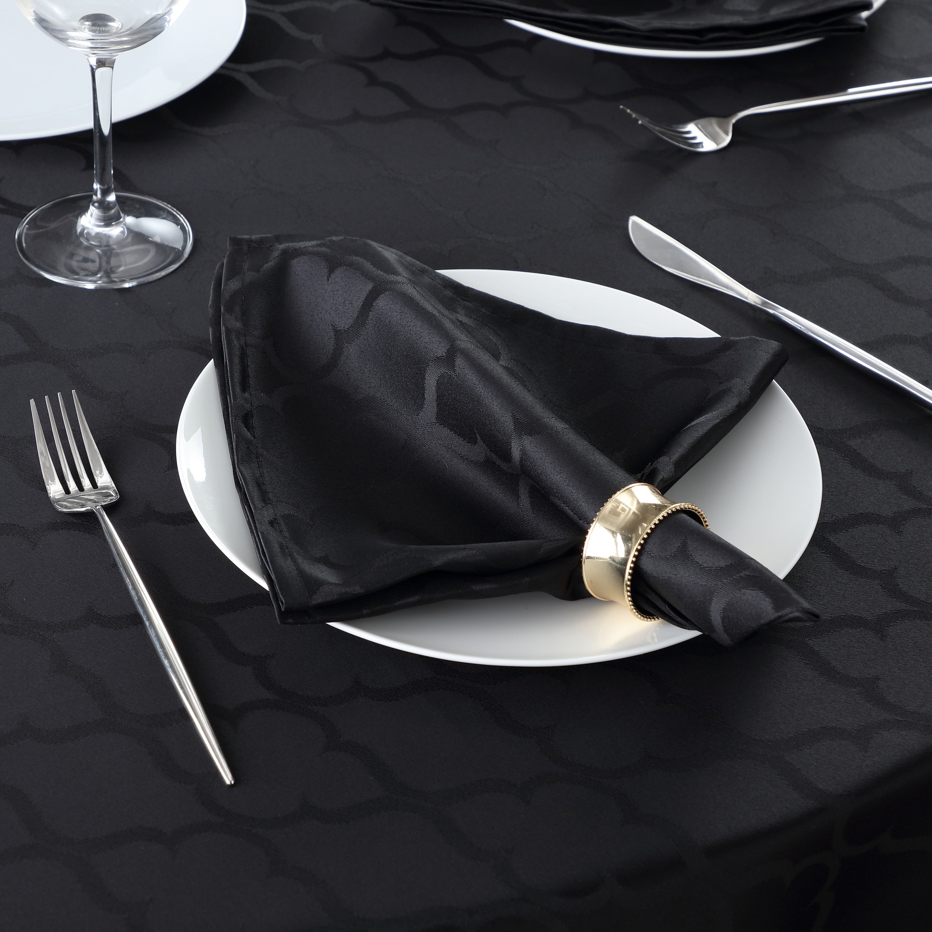 Modena Lattice Geometric Fabric Napkins - 4 Pack