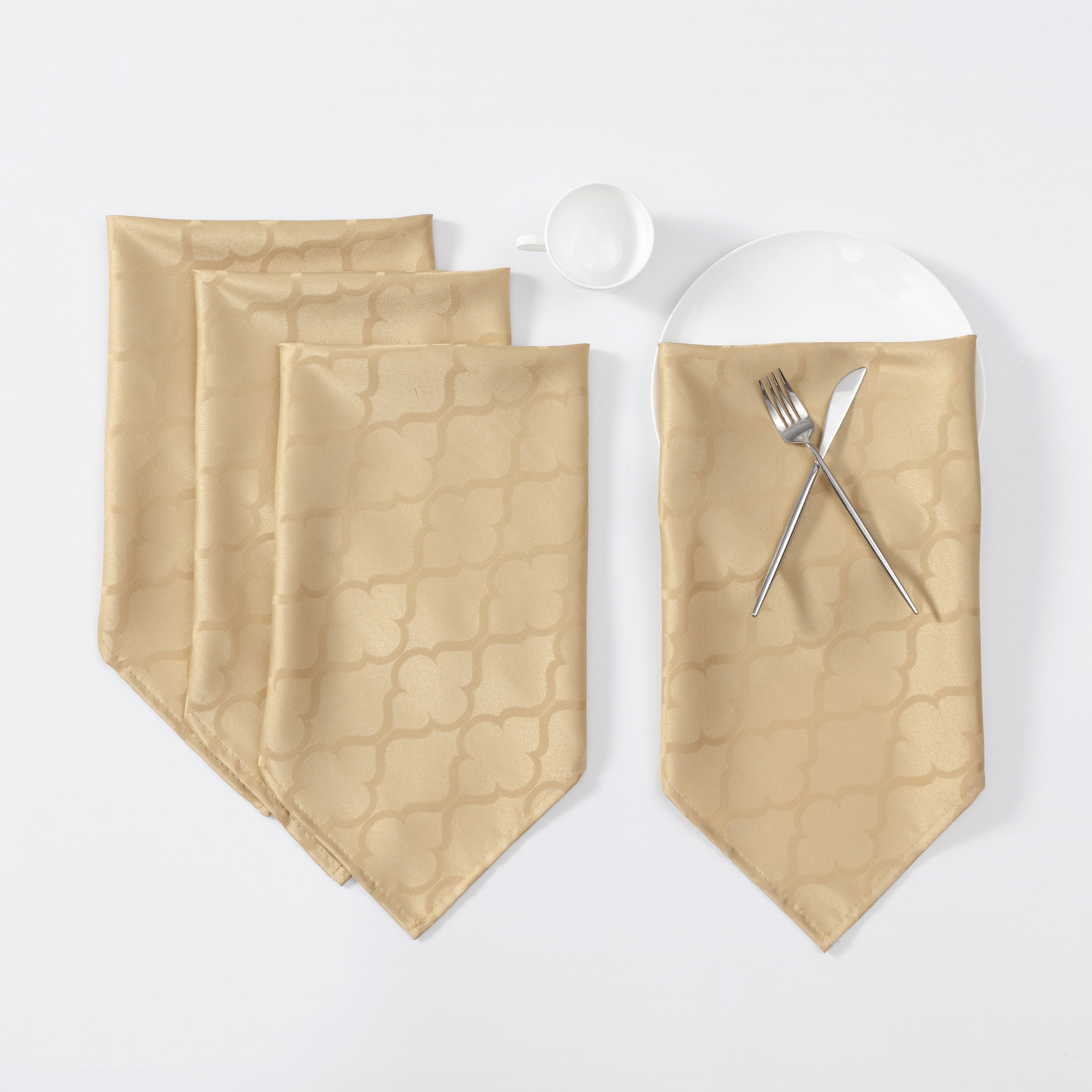 Modena Lattice Geometric Fabric Napkins - 4 Pack