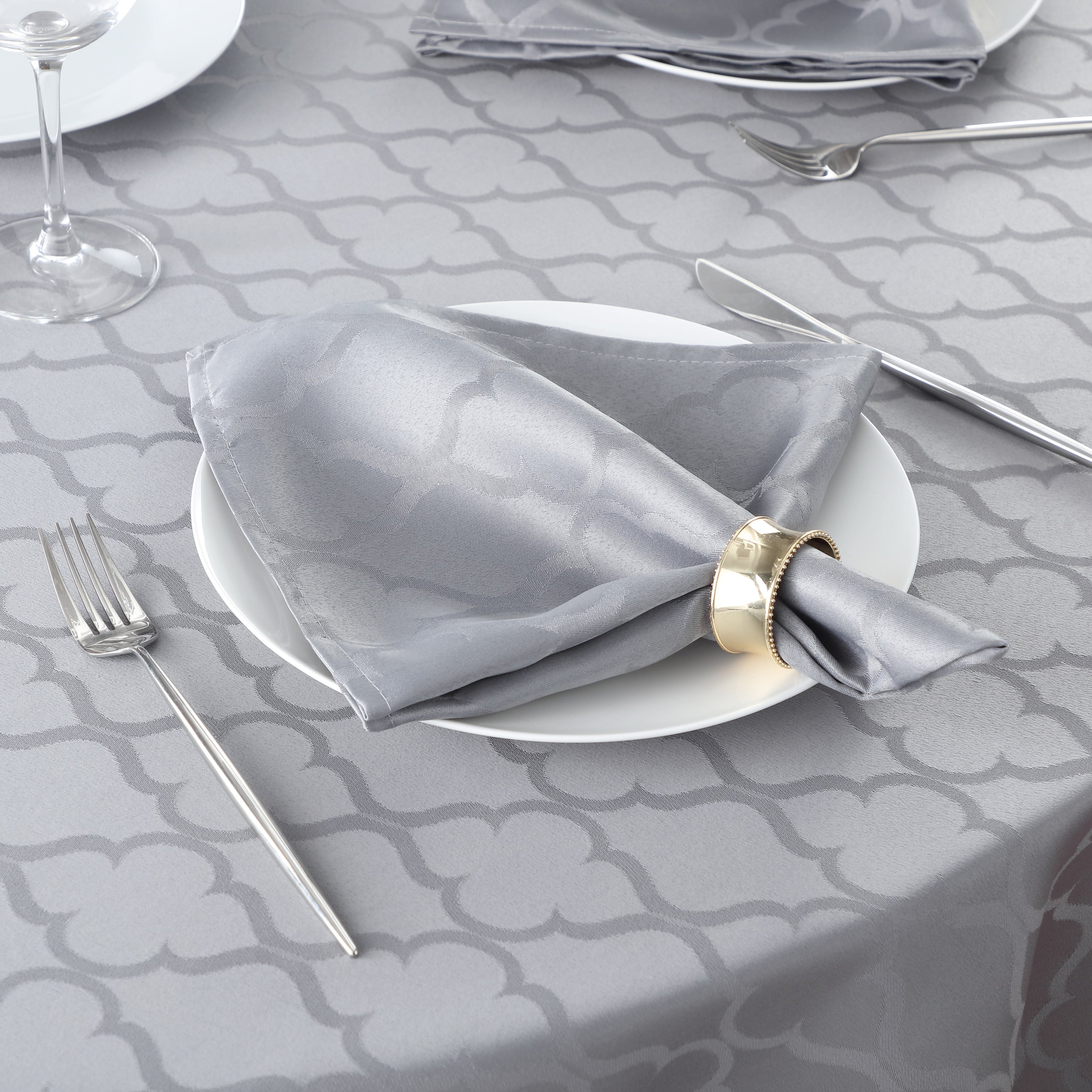 Modena Lattice Geometric Fabric Napkins - 4 Pack