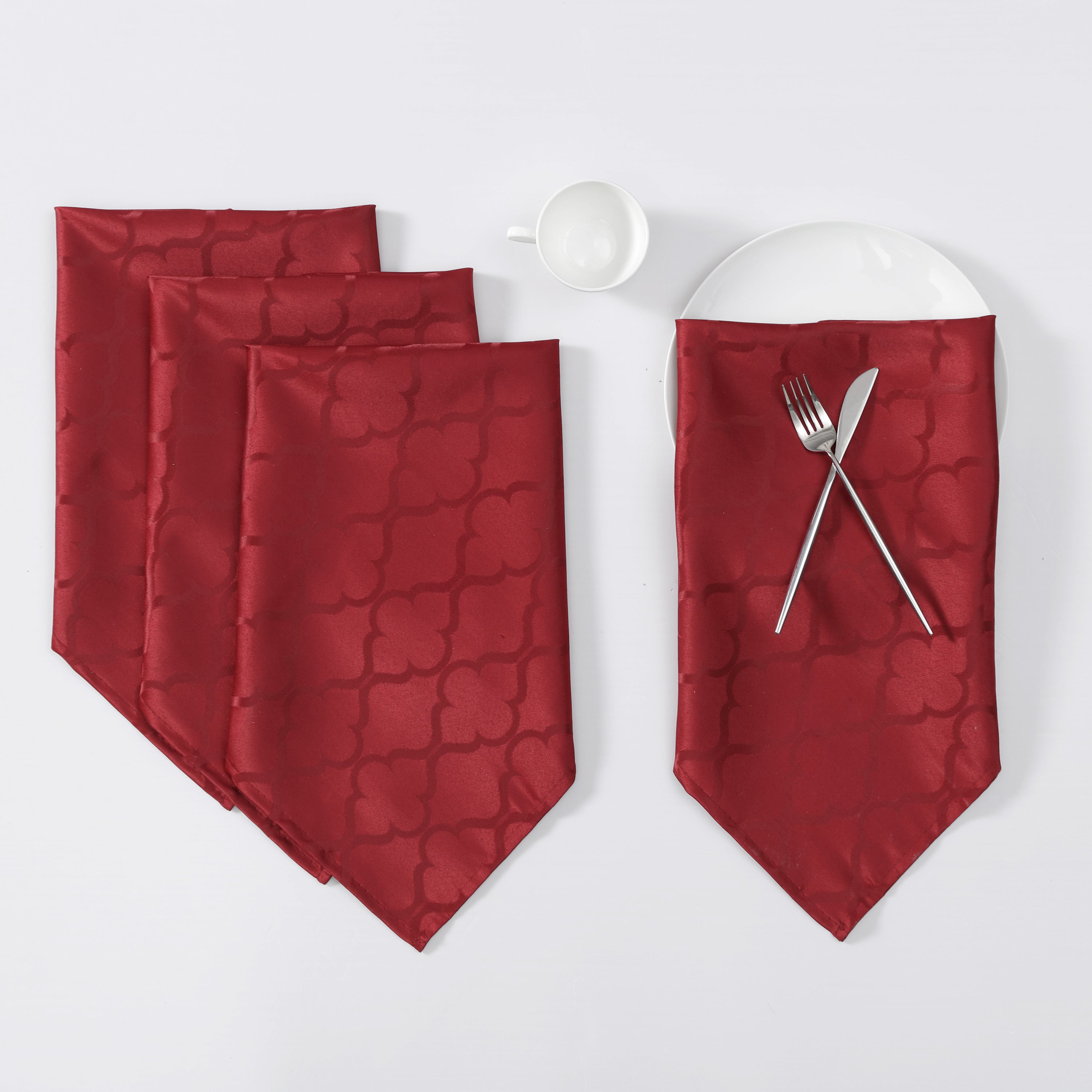 Modena Lattice Geometric Fabric Napkins - 4 Pack