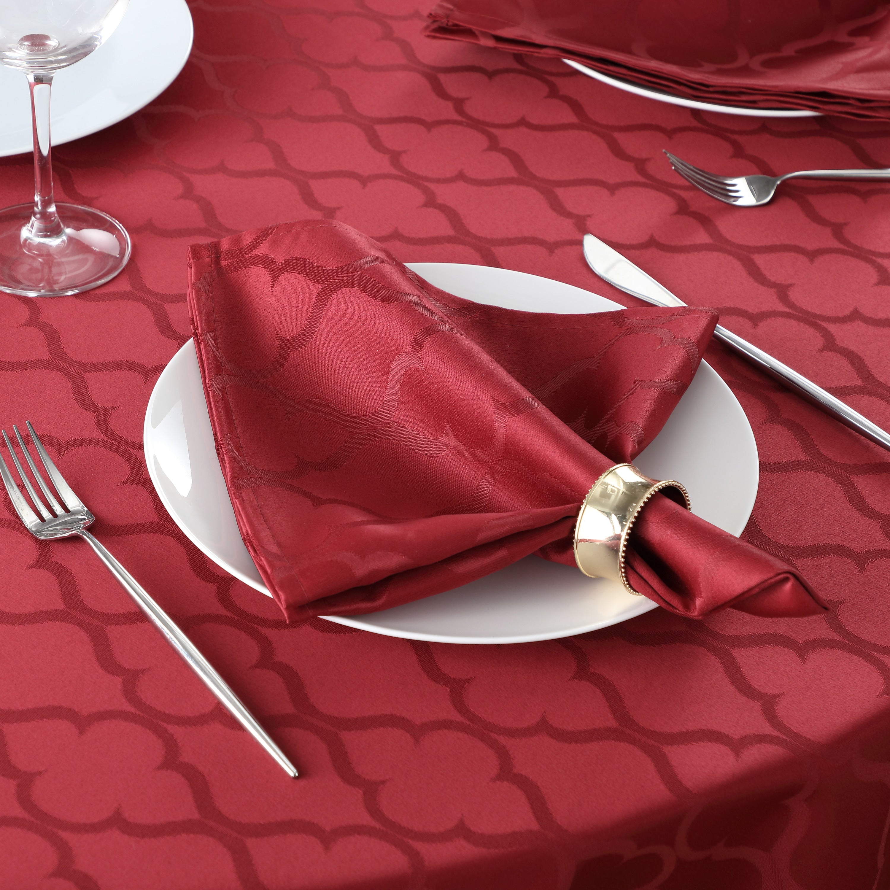 Modena Lattice Geometric Fabric Napkins - 4 Pack