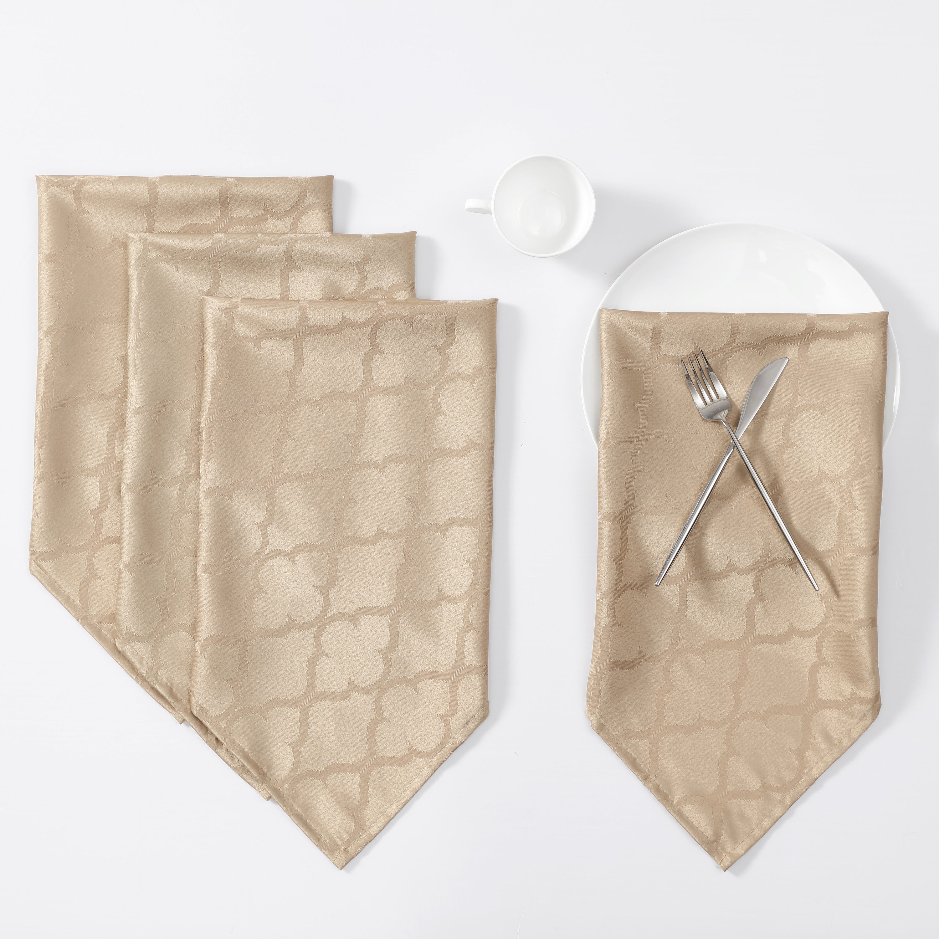Modena Lattice Geometric Fabric Napkins - 4 Pack