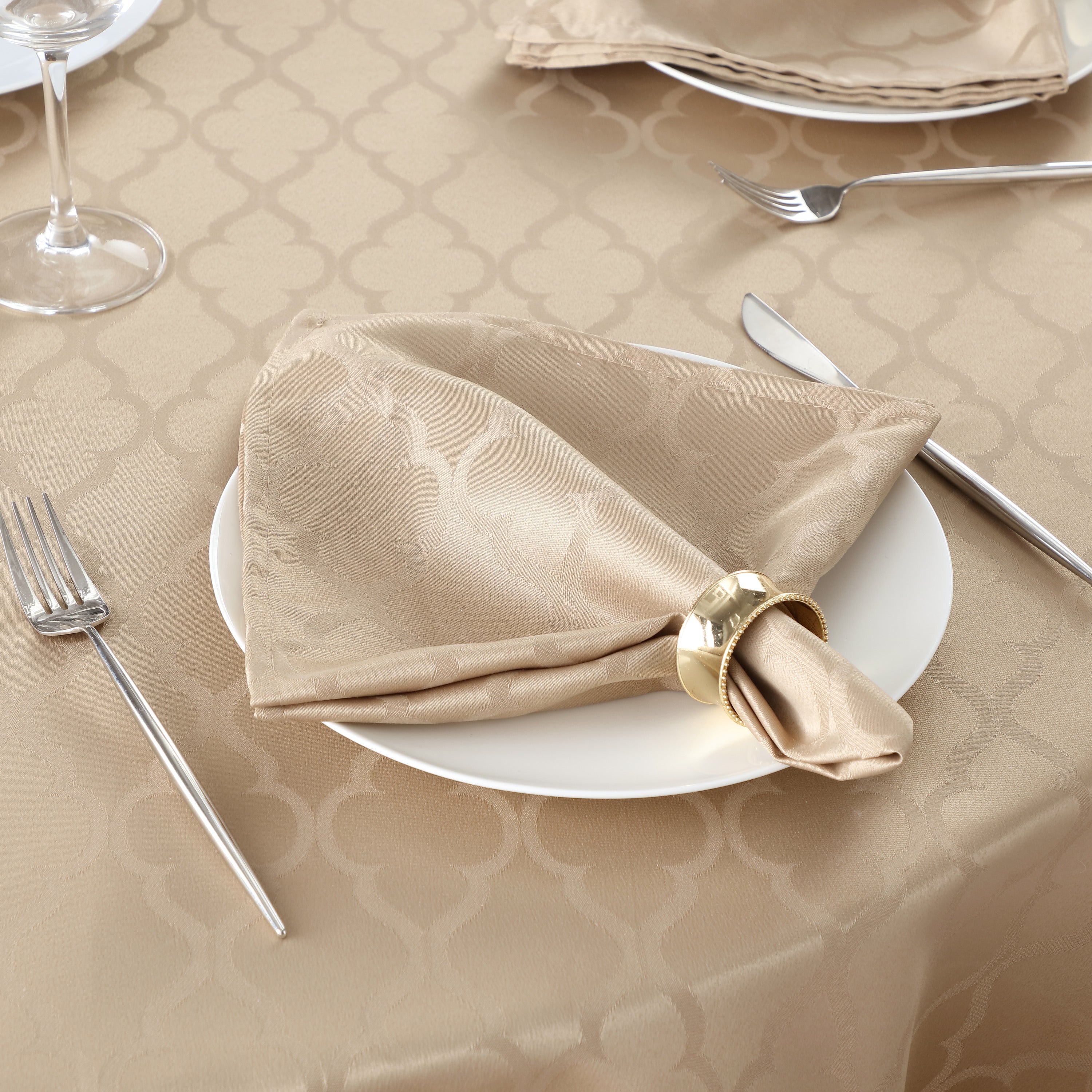 Modena Lattice Geometric Fabric Napkins - 4 Pack