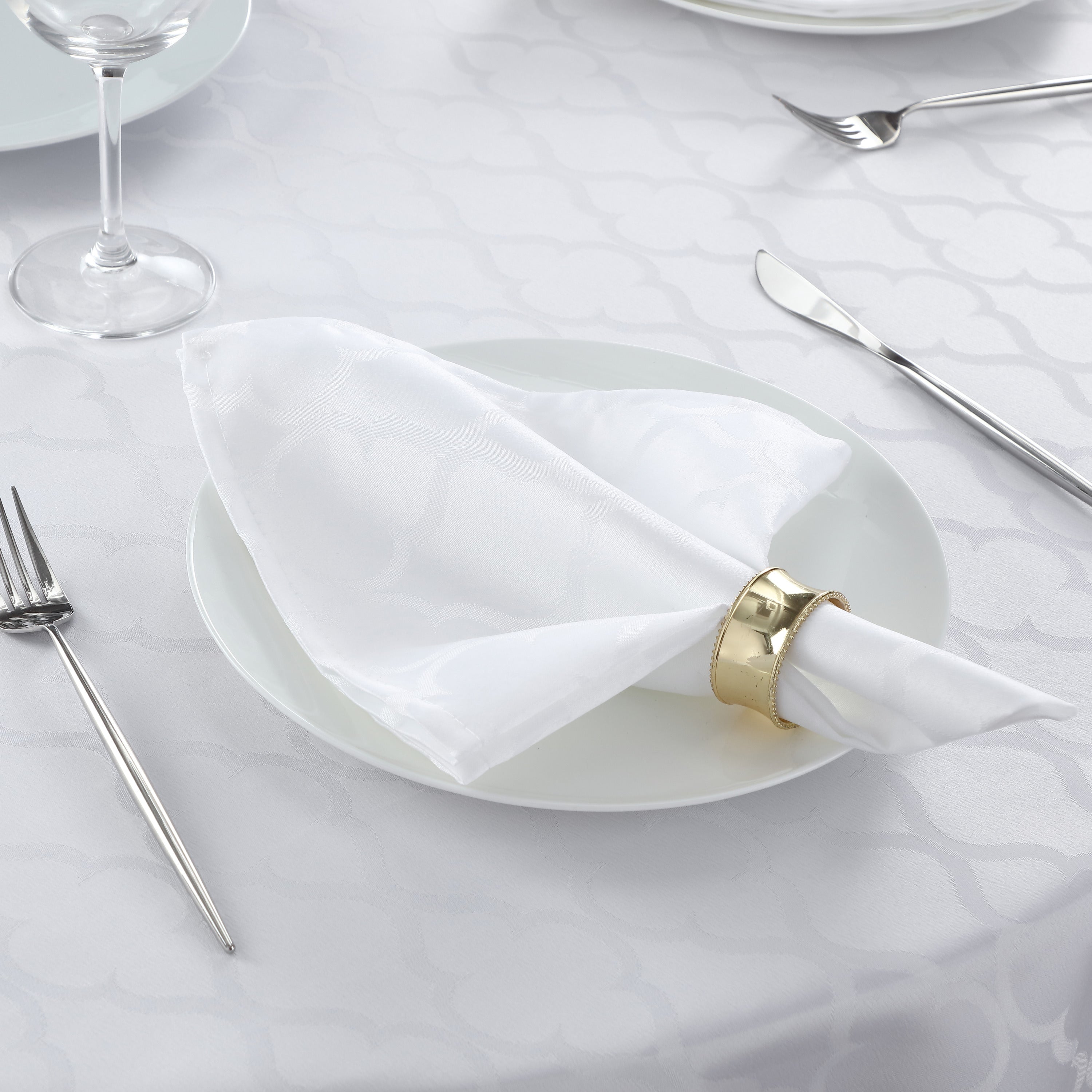 Modena Lattice Geometric Fabric Napkins - 4 Pack
