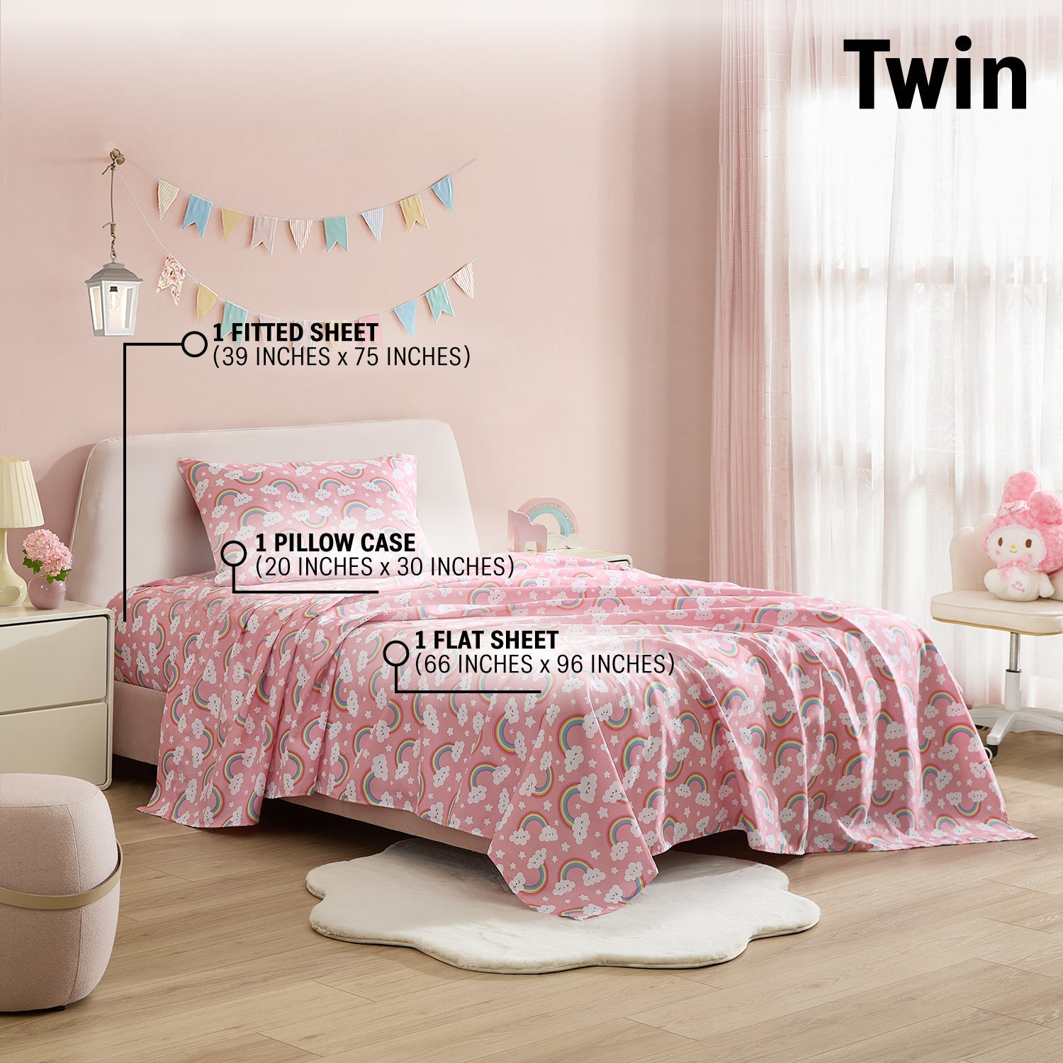 Rainbow Girls Kids Bed Sheets