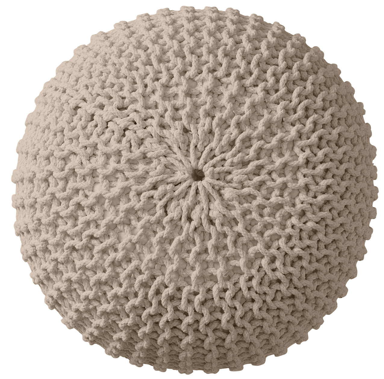 Cotton Classic Braid Pouf Ottoman