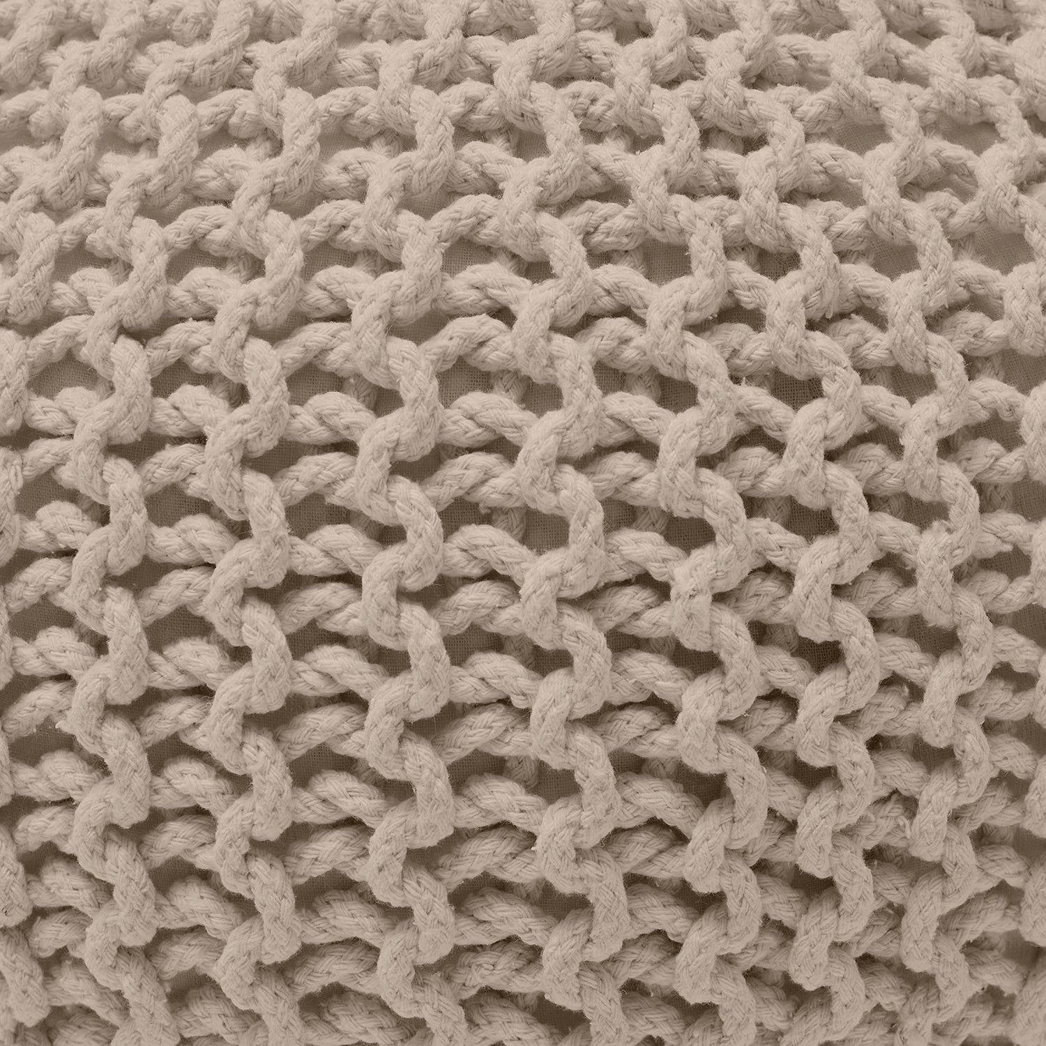 Cotton Classic Braid Pouf Ottoman