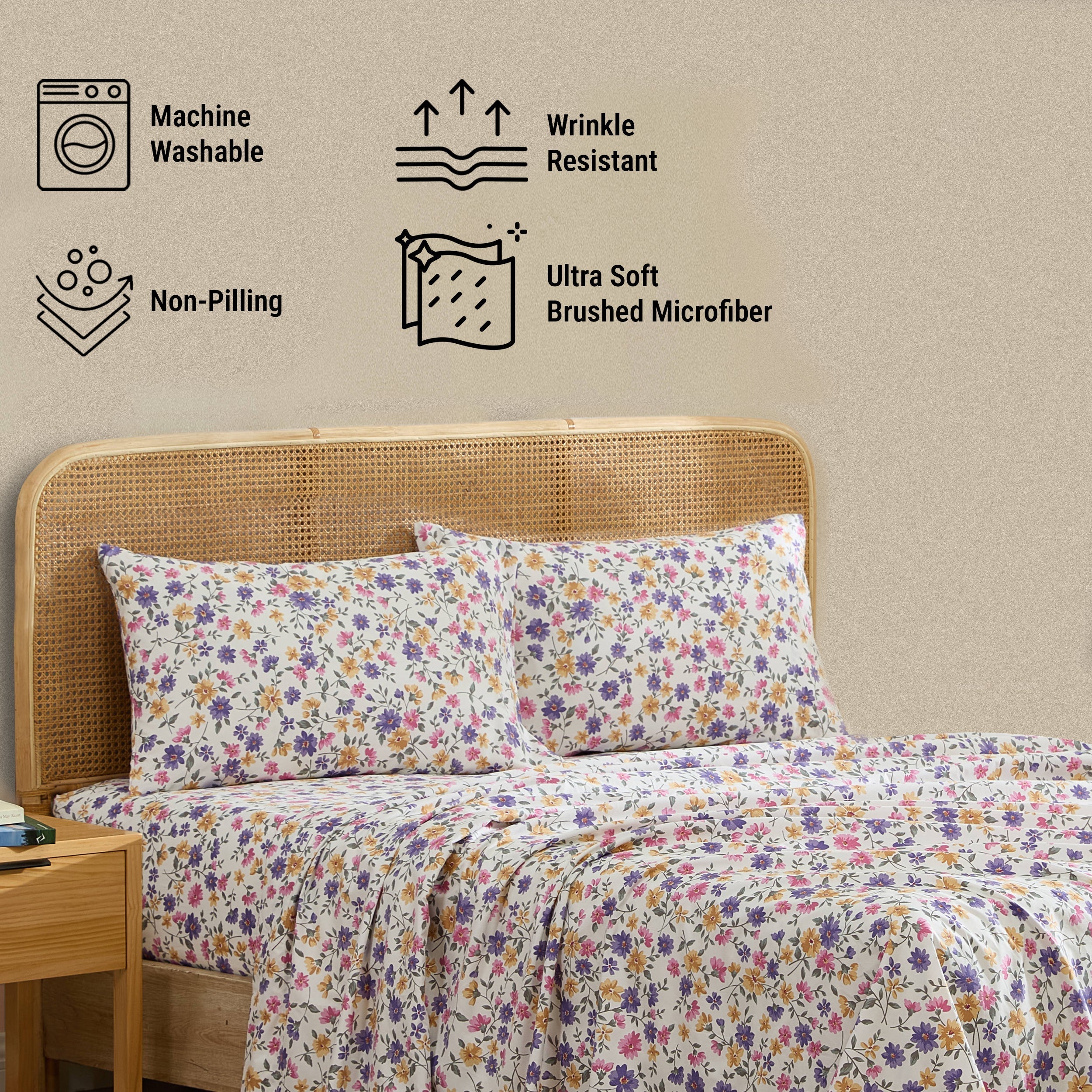 Yellow Ditsy Bed Sheets