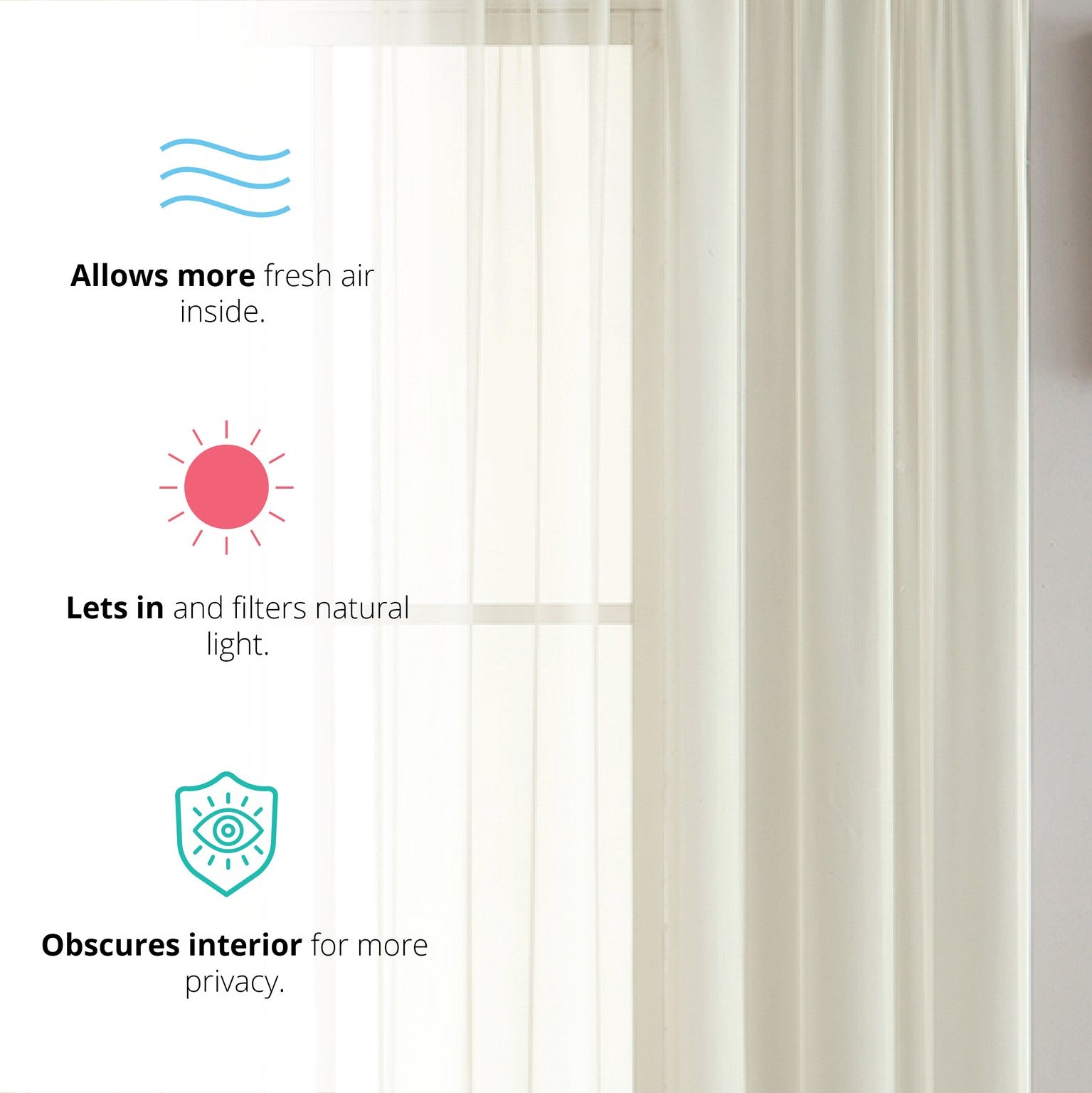 Lucento Sheer Voile Rod Pocket Curtain Panels - Set of 4