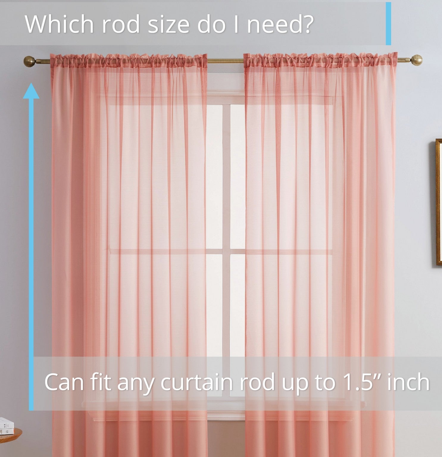 Lucento Sheer Voile Rod Pocket Curtain Panels - Set of 4