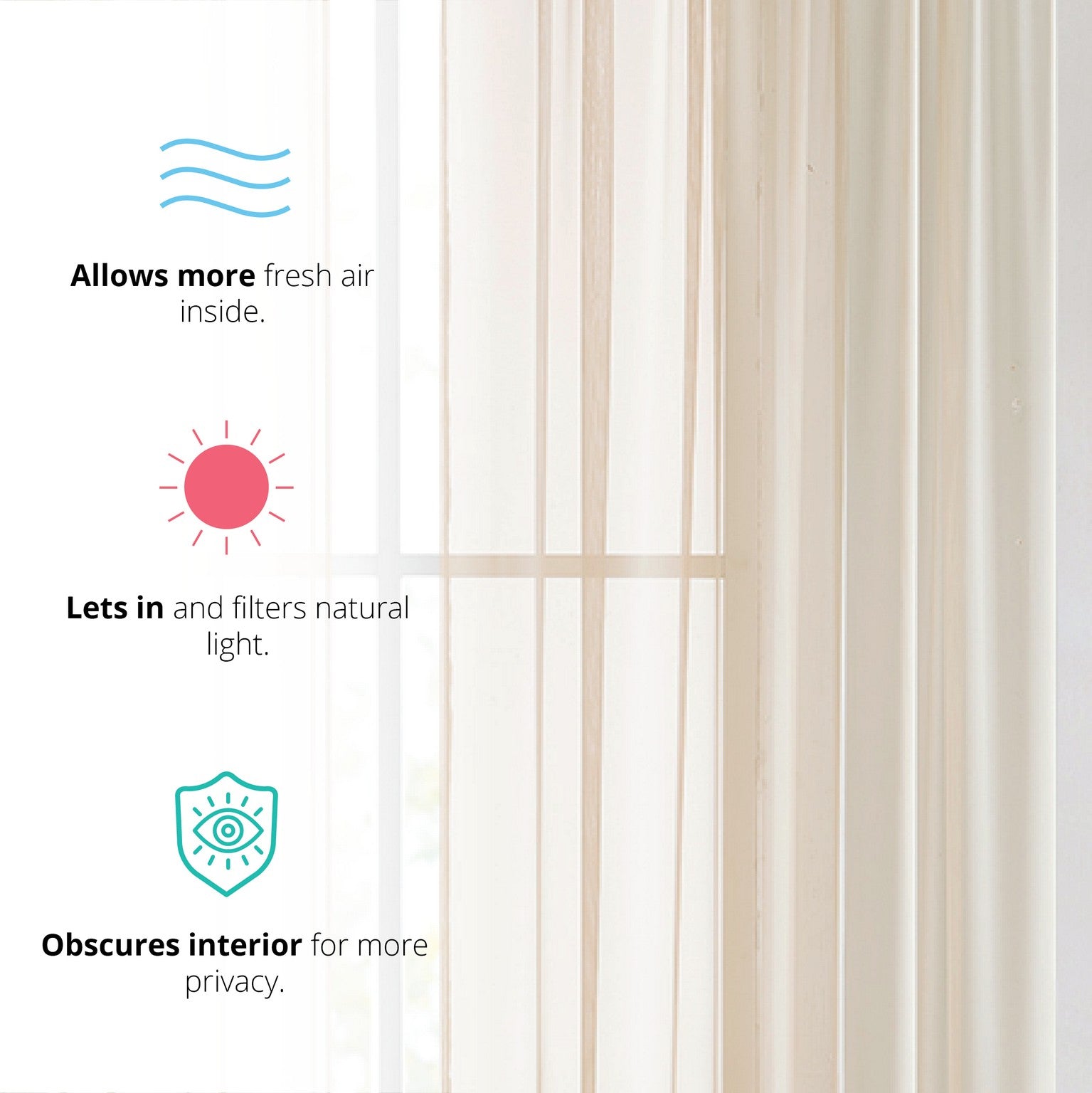 Lucento Sheer Voile Rod Pocket Curtain Panels - Set of 4