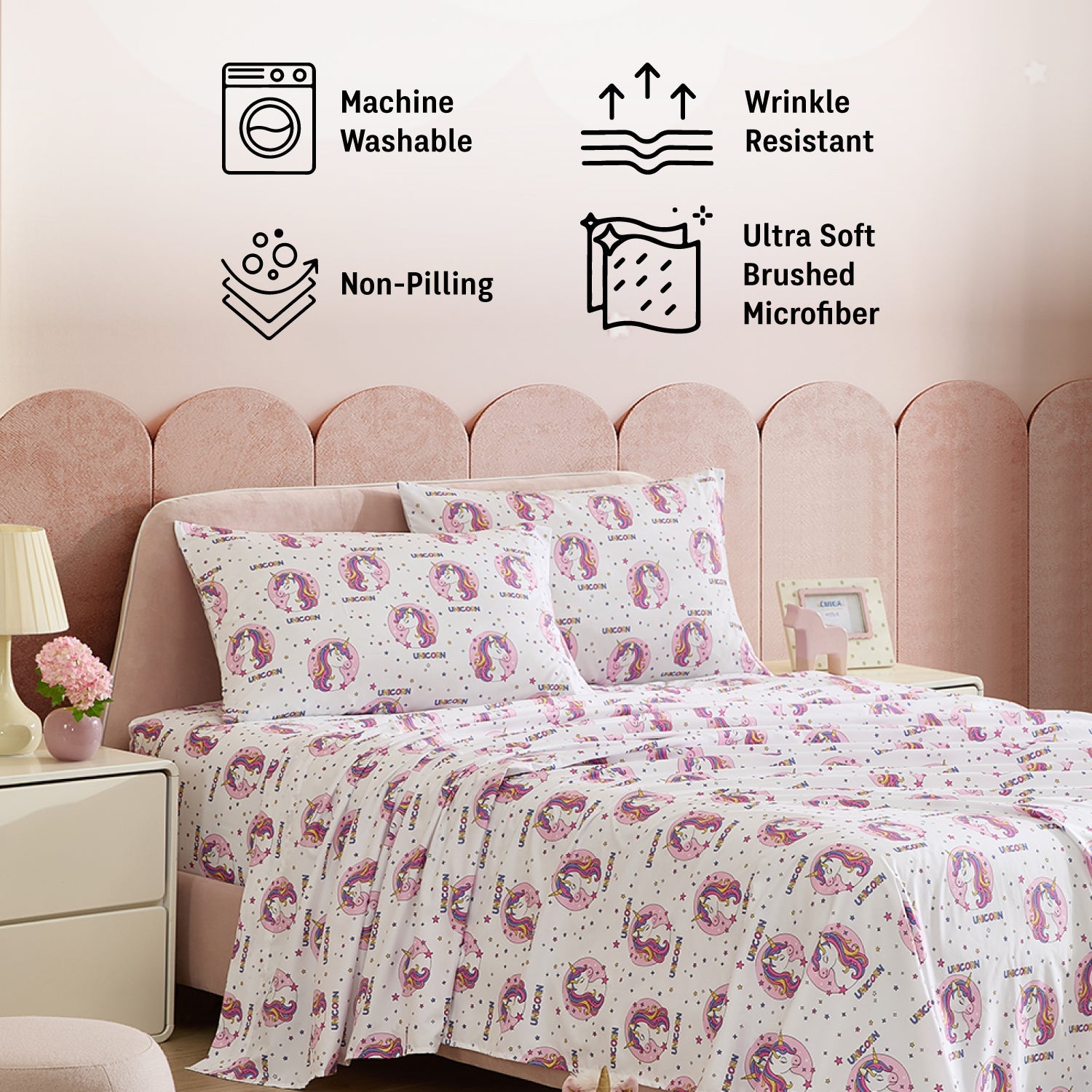 Unicorn Girls Kids Bed Sheets